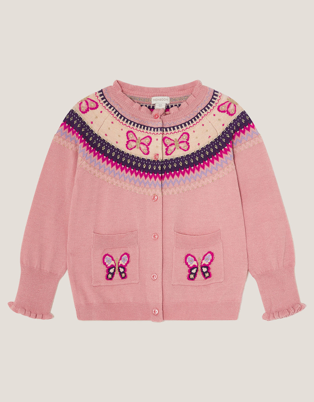 KARDIGAN - BUTTERFLY FAIRISLE CARDI