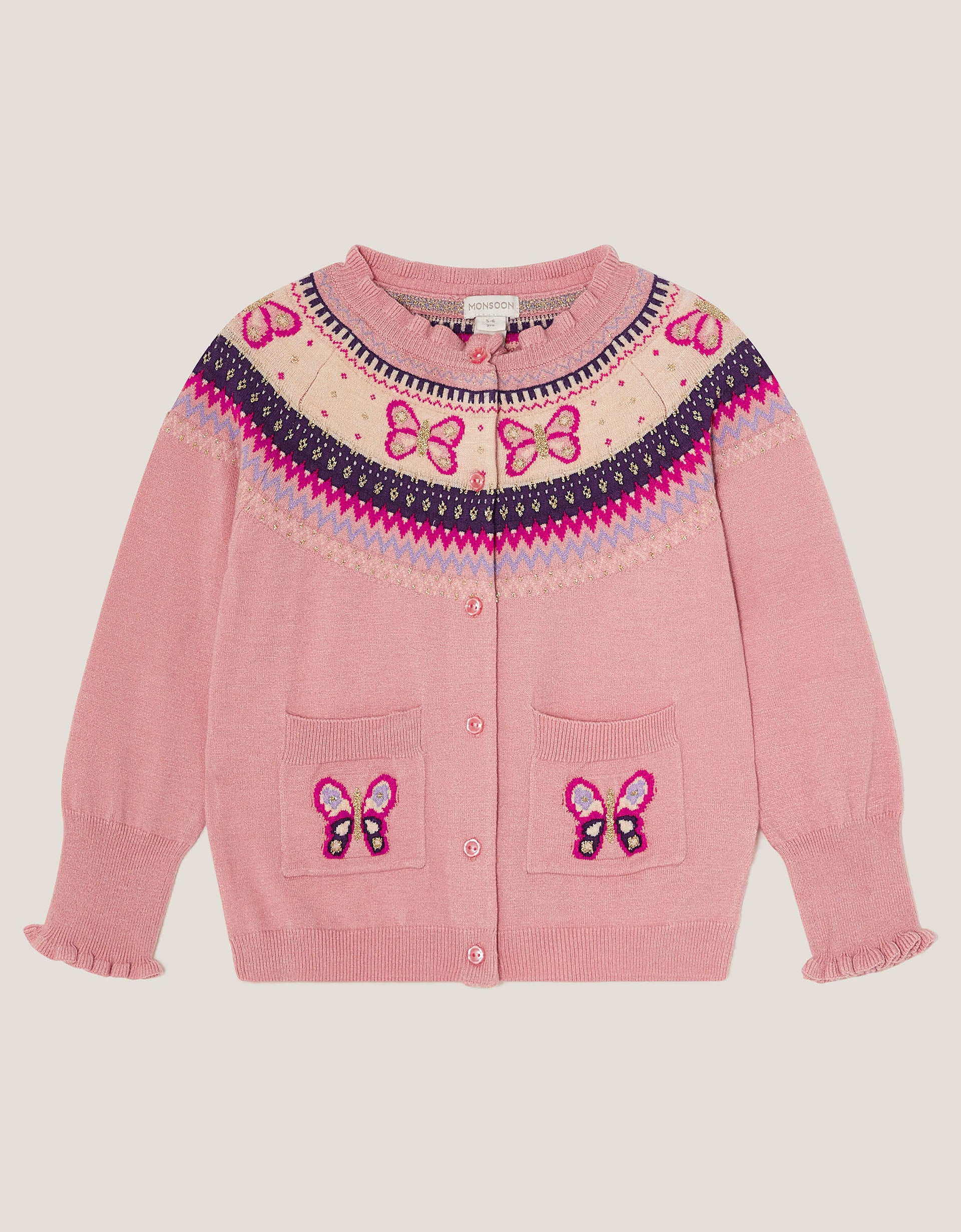 KARDIGAN - BUTTERFLY FAIRISLE CARDI