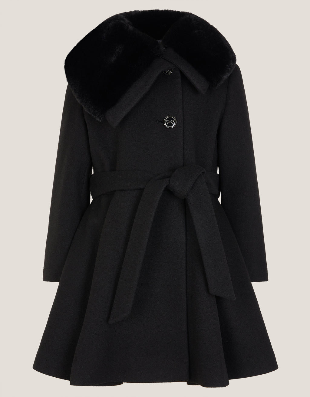 KAPUT - BLACK BELTED FUR COAT