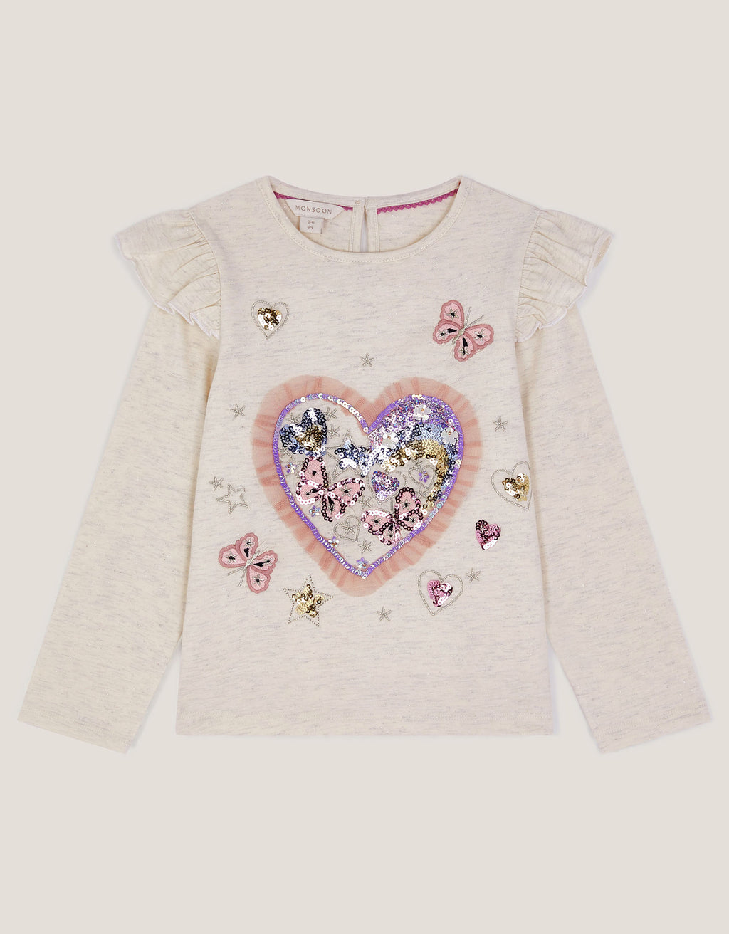 MAJICA - SPARKLE HEART BFFLY TEE