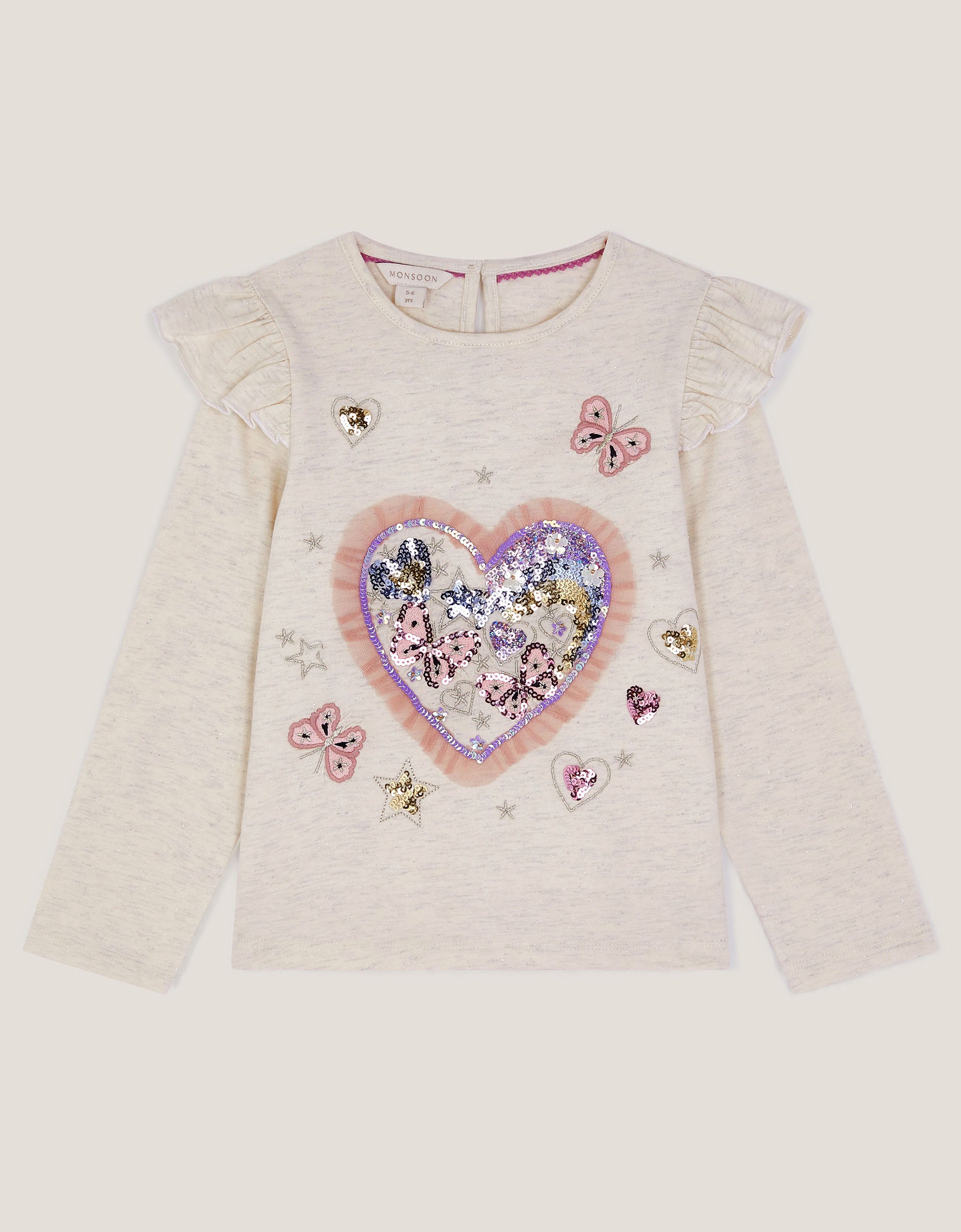 MAJICA - SPARKLE HEART BFFLY TEE