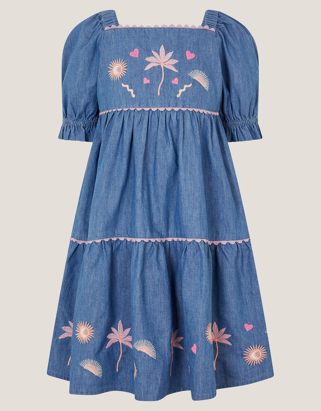 HALJINA - DENIM DRESS PUFF SLEEVE