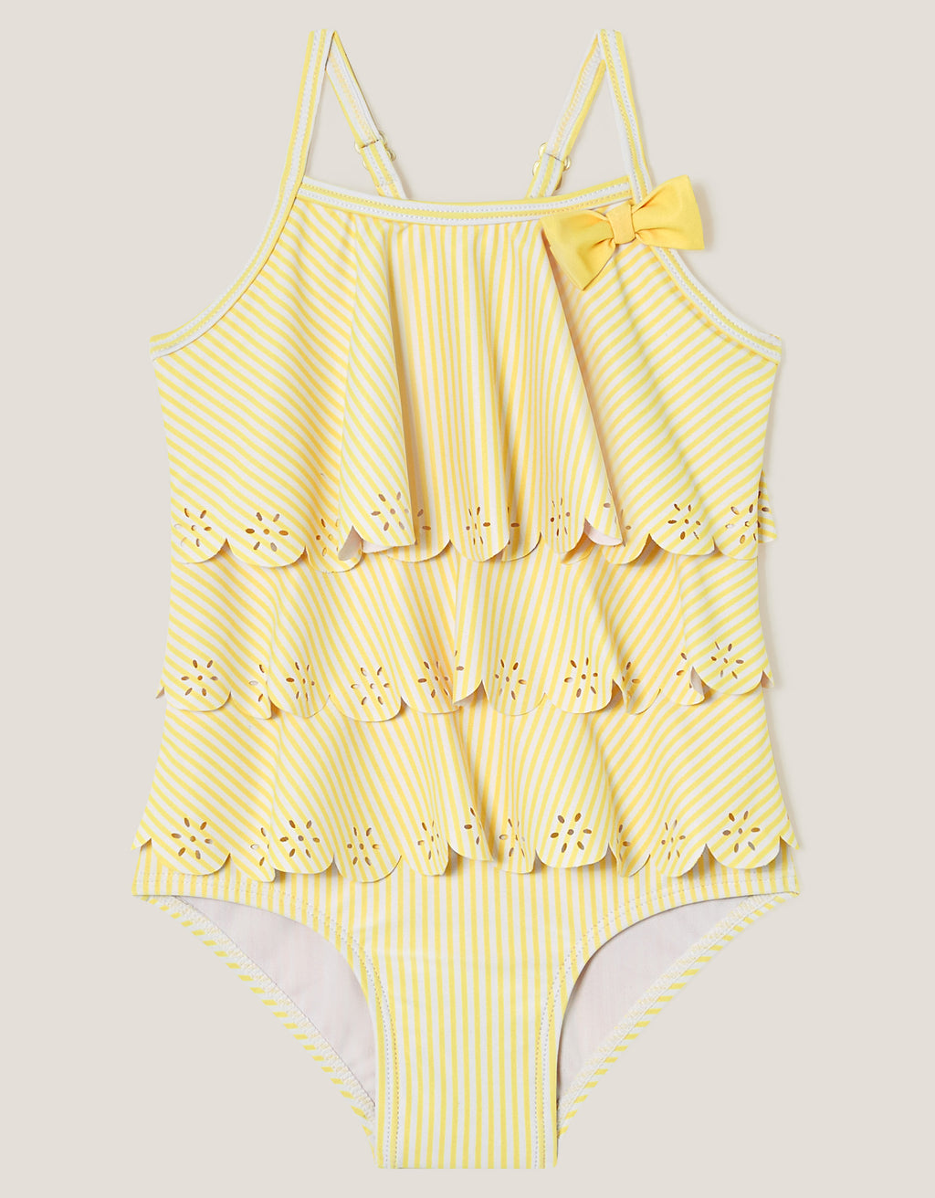 KUPACI KOSTIM - BABY YELLOW STRIPE FRILL