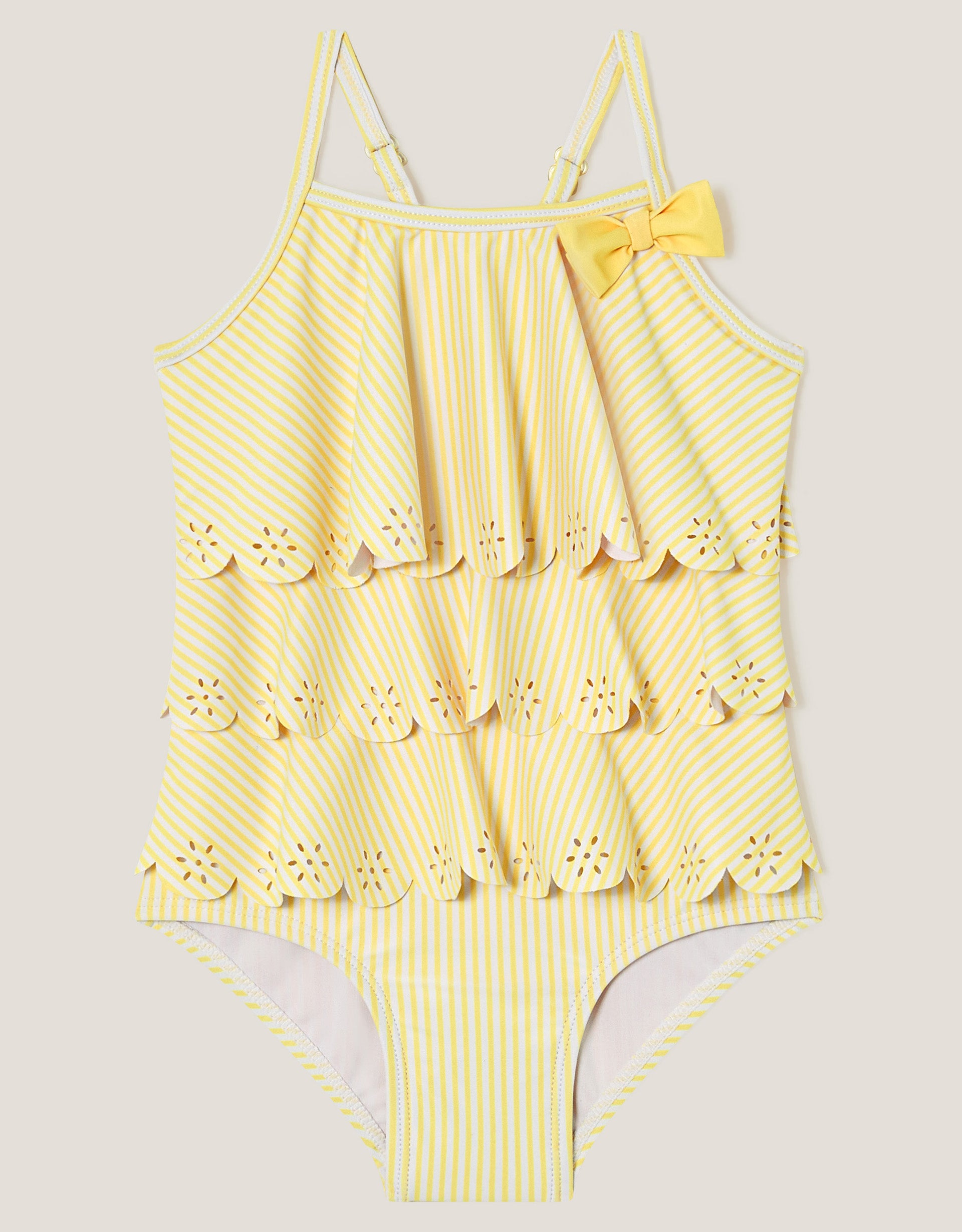 KUPACI KOSTIM - BABY YELLOW STRIPE FRILL