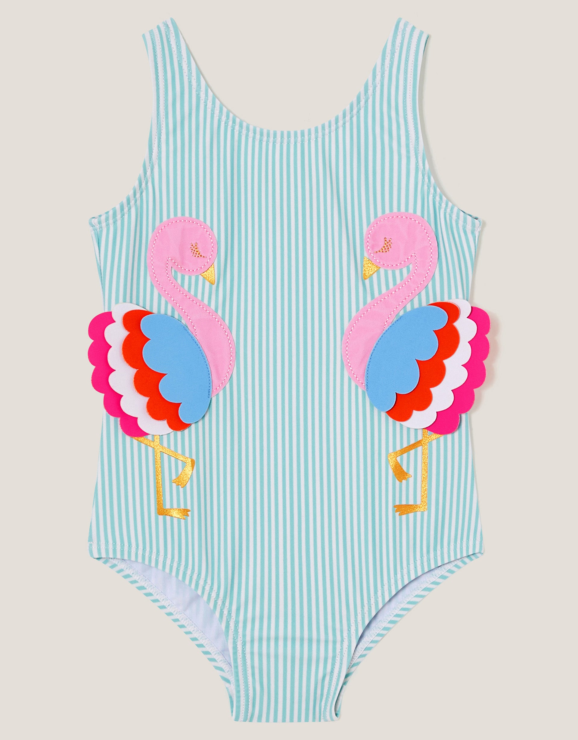 KUPACI KOSTIM - BABY GIRLS FLAMINGO APPLI