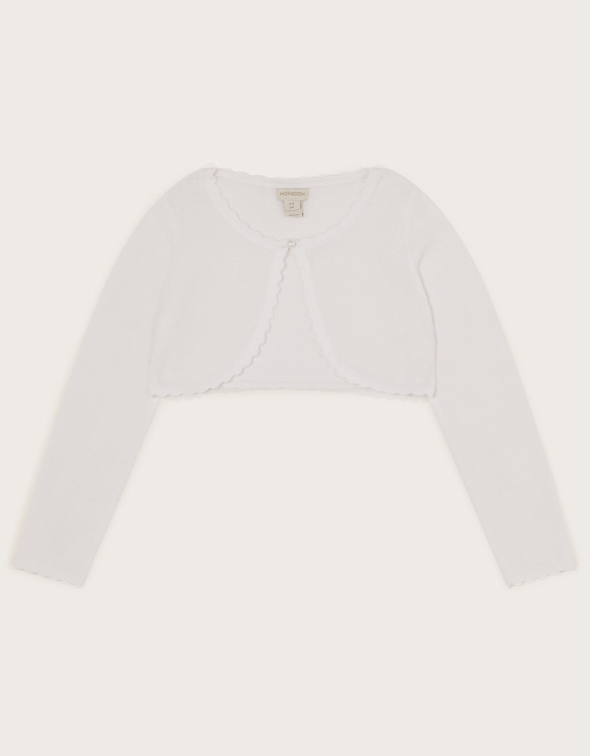 BOLERO - WHITE SHIMMER NIAMH CARDI