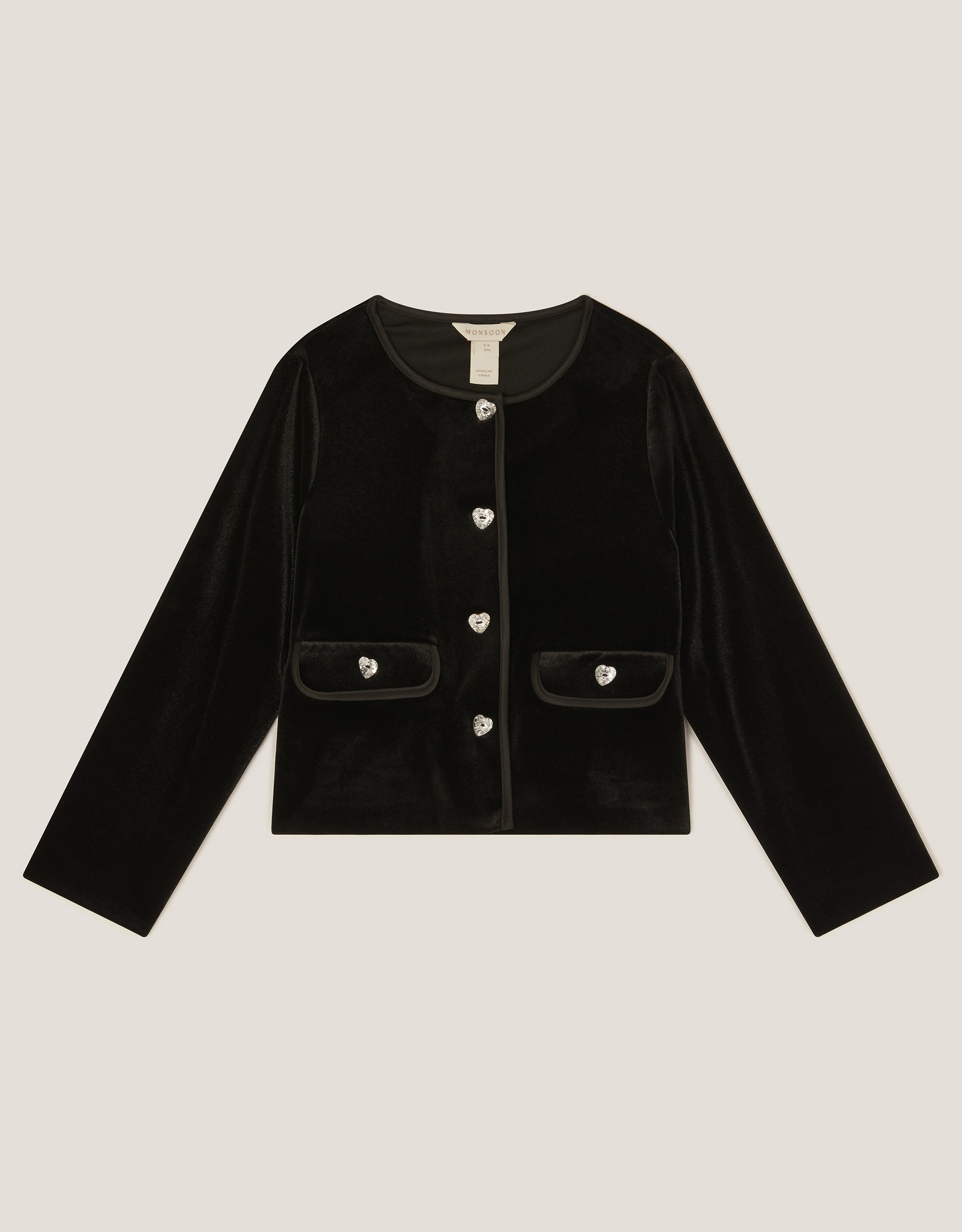 JAKNA - VELVET HEART TRIM JACKET