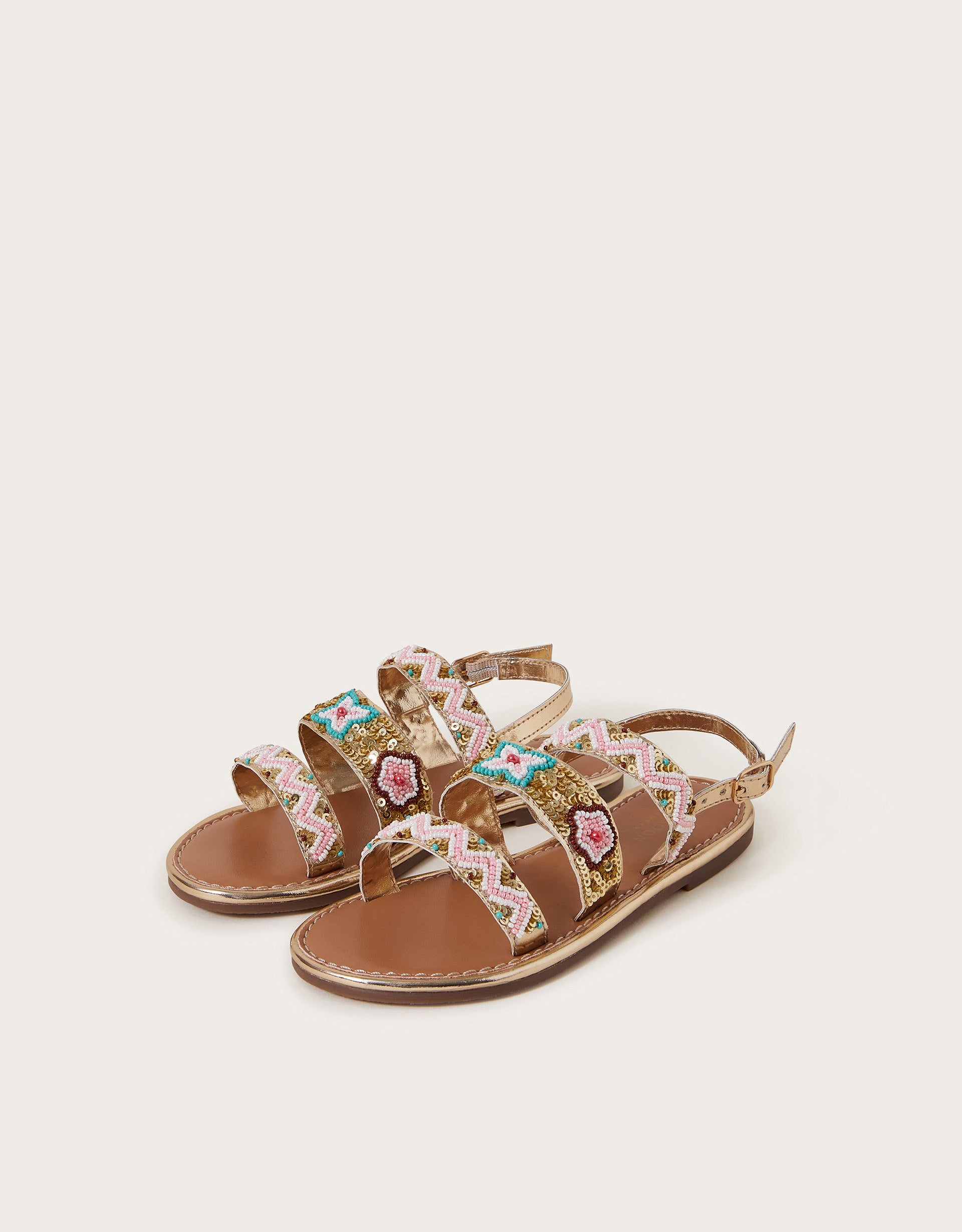 SANDALE - SEQUIN ZIG ZAG FLOWER SAN