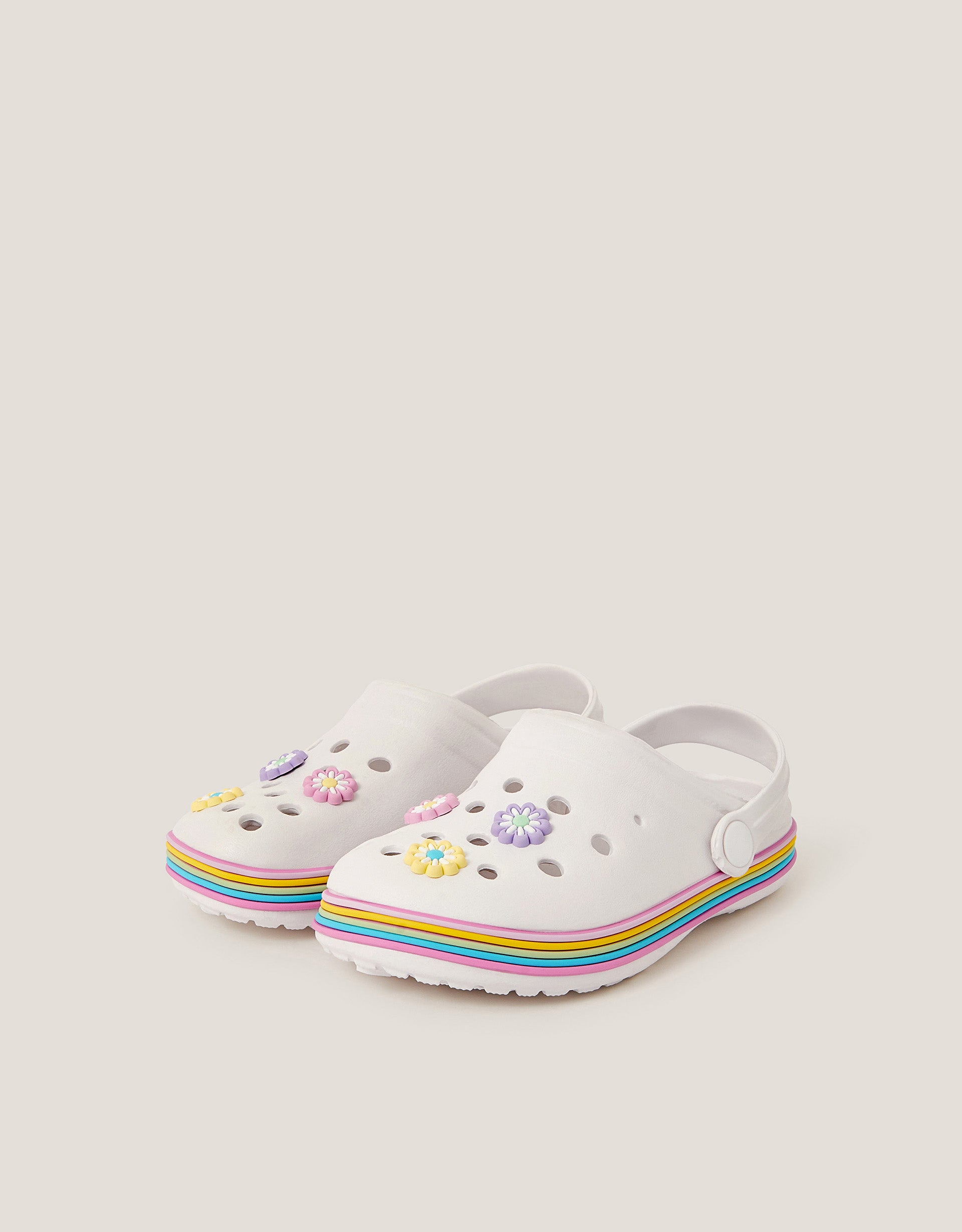 PAPUCE - IVORY FLOWER STRIPE CLOG