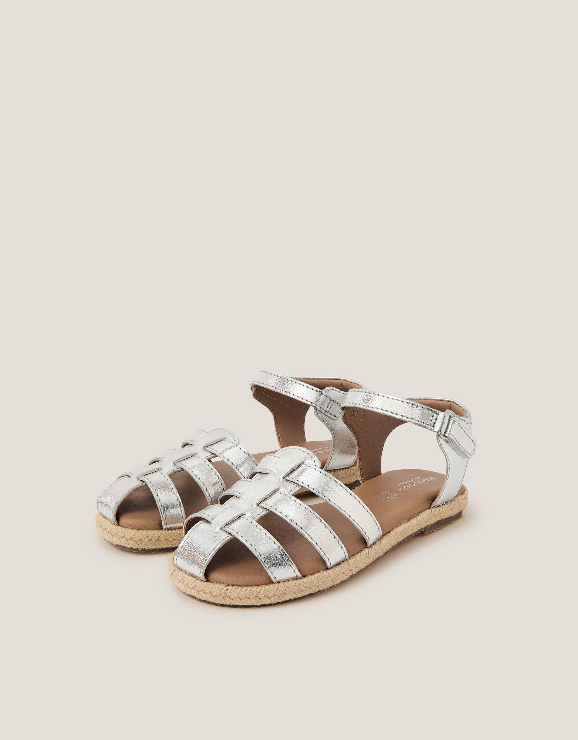 SANDALE - CAGED LEATHER SILVER ESPA