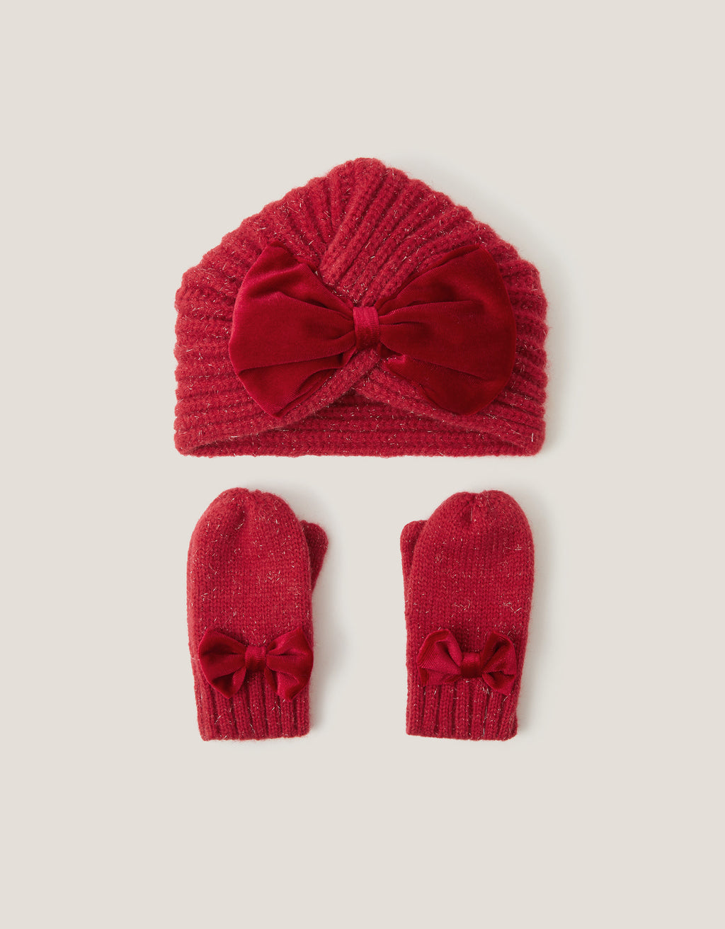 SET KAPA I RUKAVICE - BABY TURBAN BOW HAT W/ MI