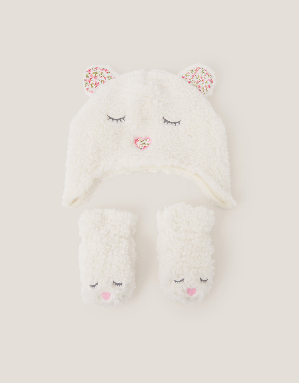 SET KAPA I RUKAVICE - BABY BORG BEAR HAT MITTEN