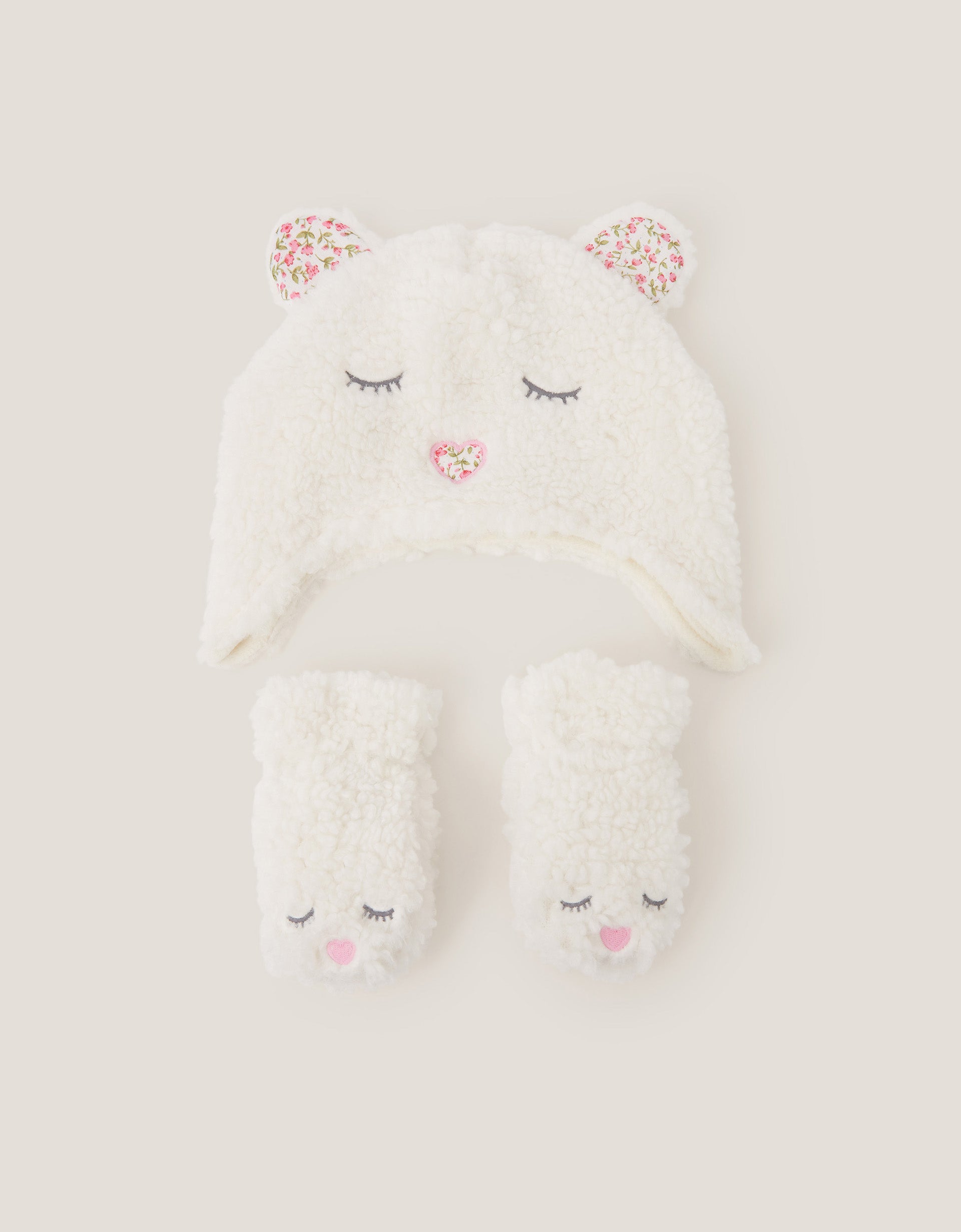 SET KAPA I RUKAVICE - BABY BORG BEAR HAT MITTEN