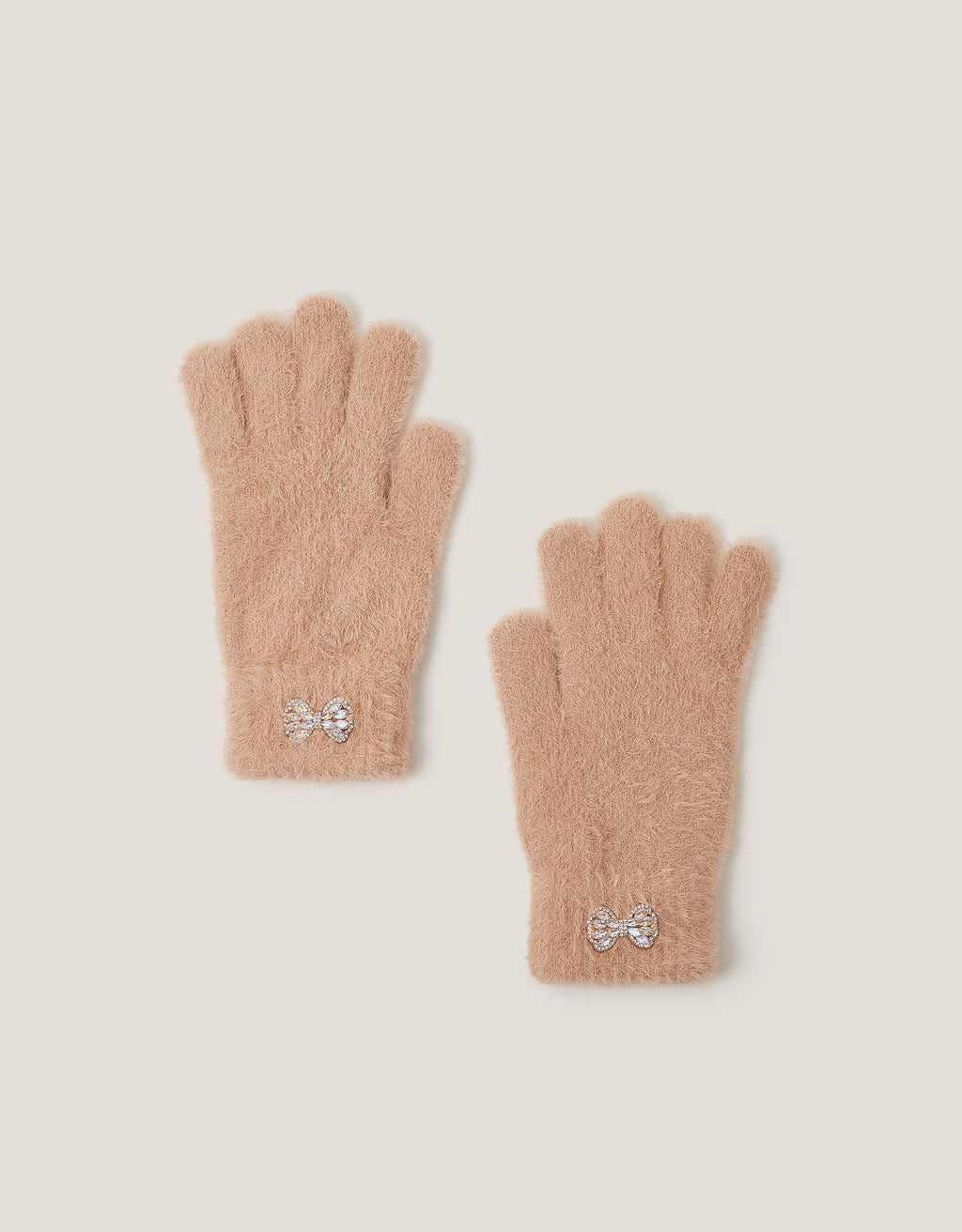 RUKAVICE - FLUFFY JEWEL BOW GLOVES