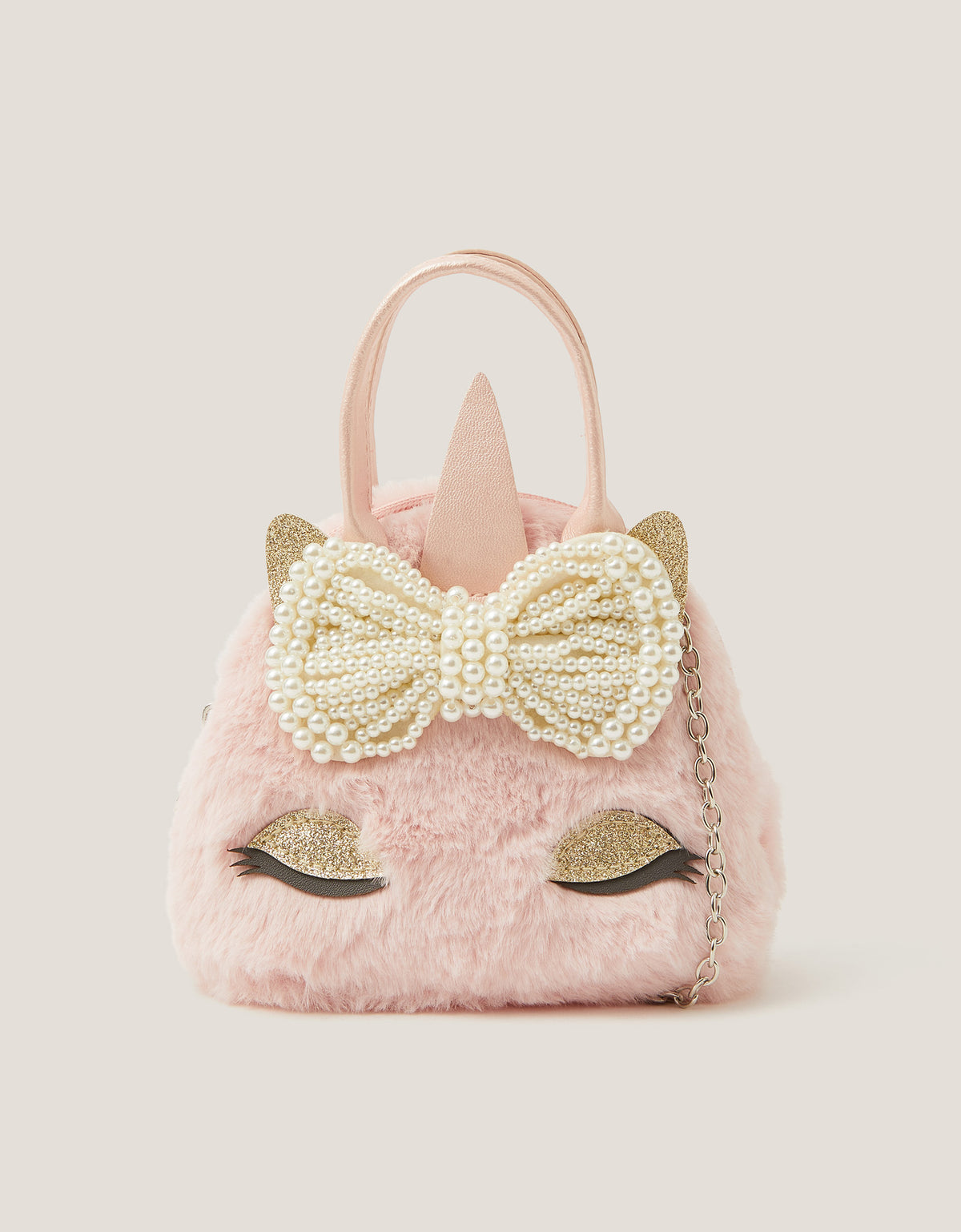 TORBA - FLUFFY UNICORN PEARL BOW