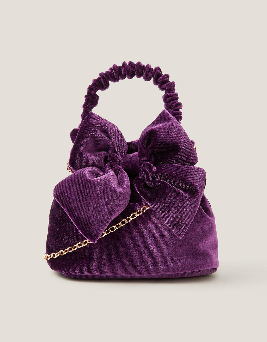 TORBA - PUFF BOW VELVET POUCH BAG
