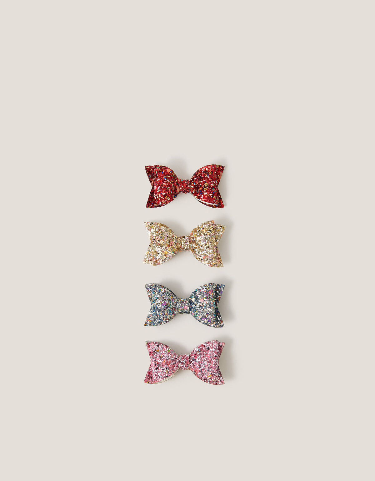SET SNALA - 4PK GLITTER BOW CLIPS