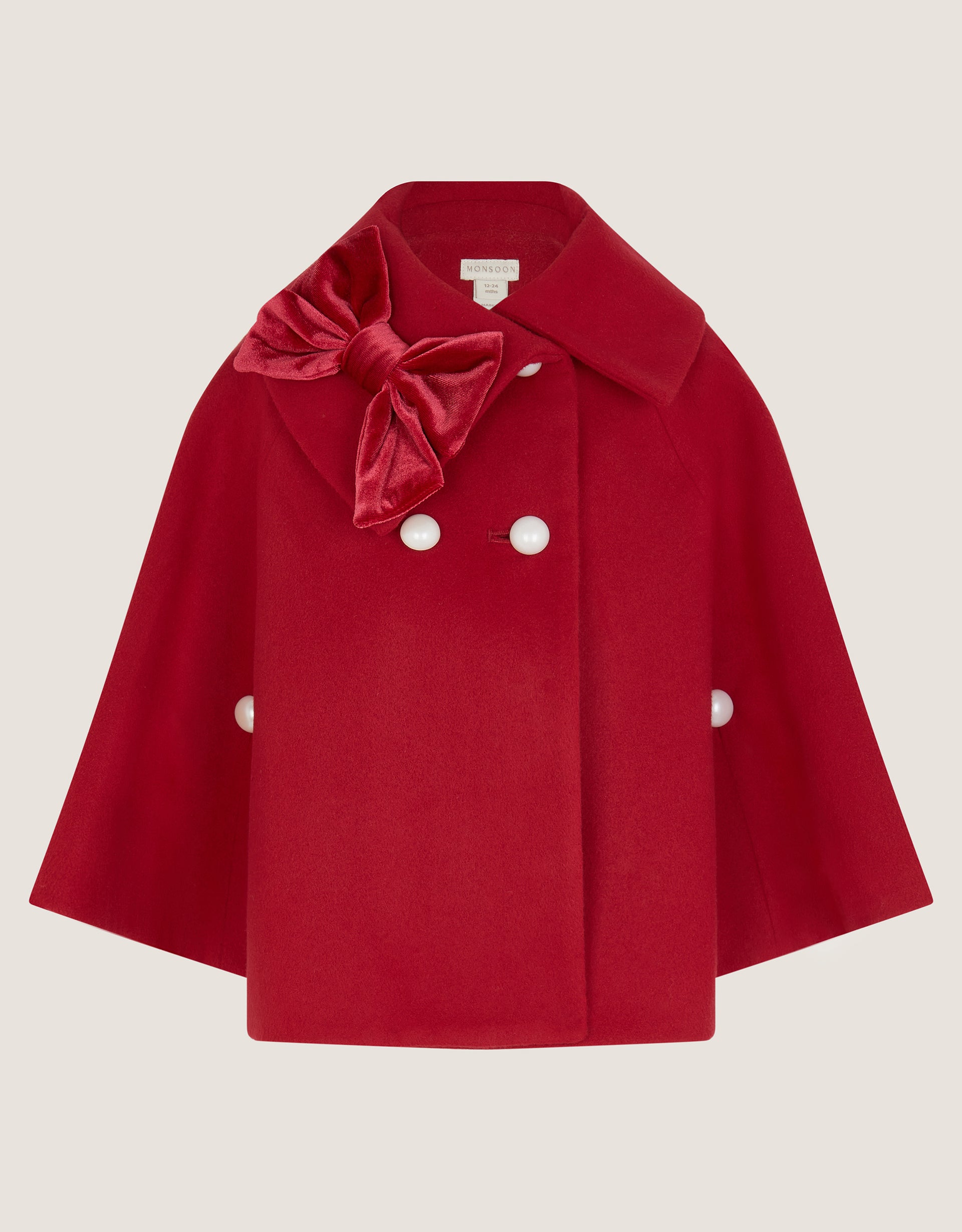 KAPUT - BABY RED CAPE WITH VELVET