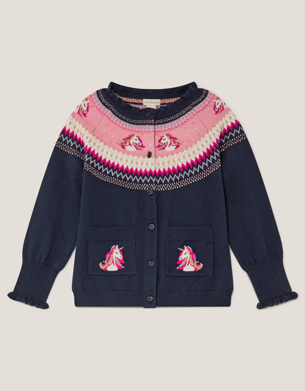 KARDIGAN - UNICORN FAIRISLE CARDI