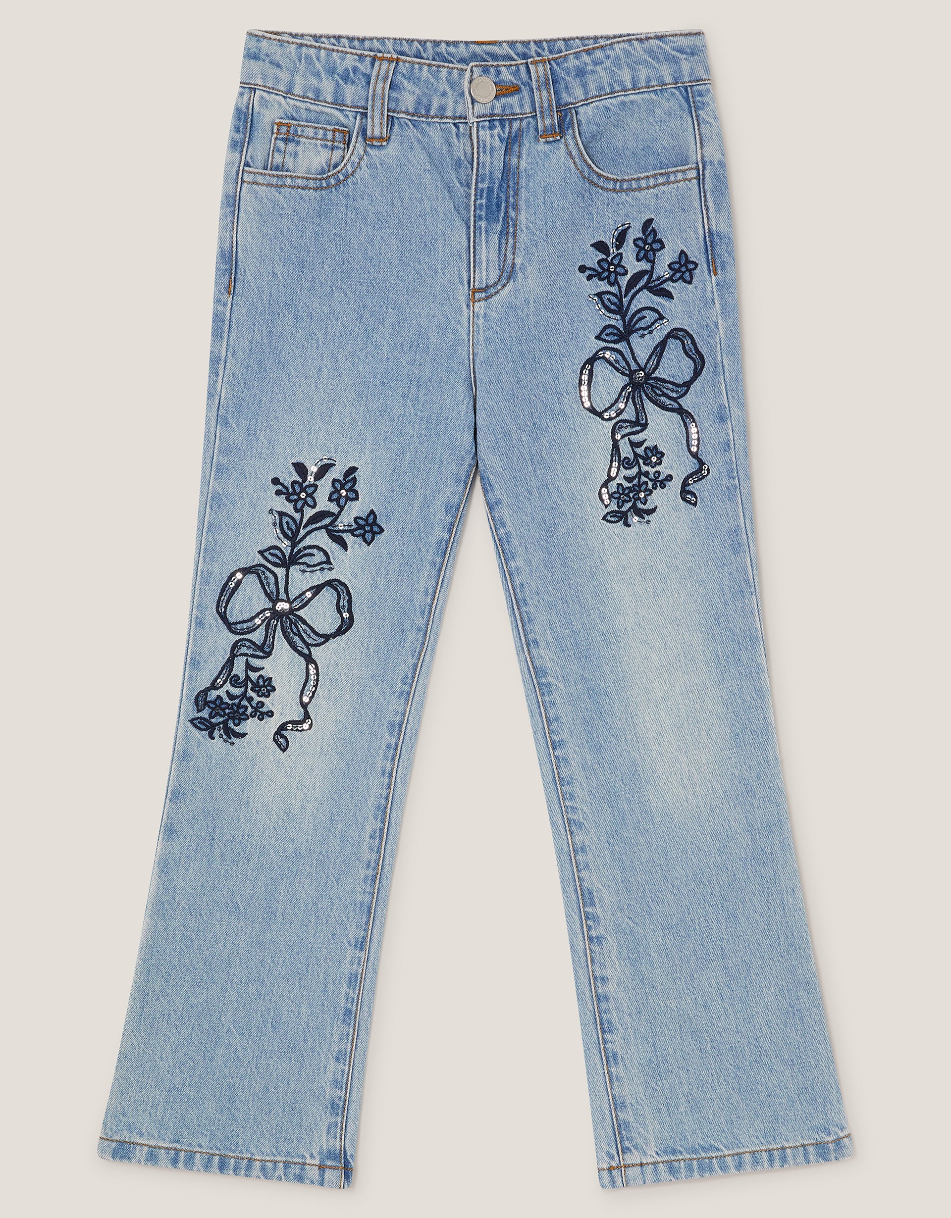 FARMERKE - BOW EMBROIDERED JEAN