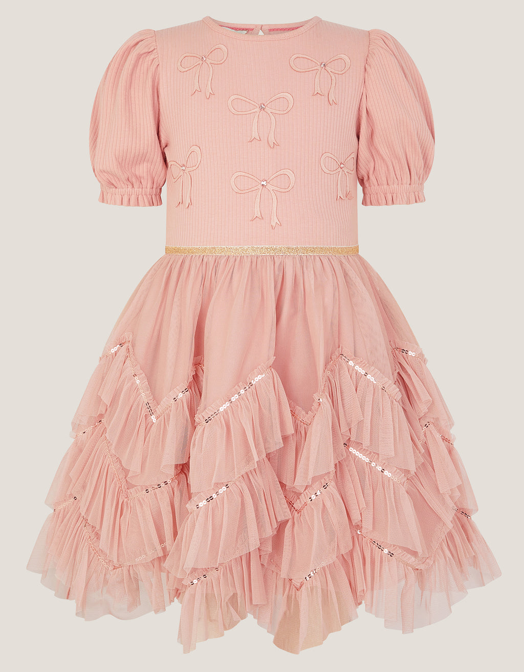 HALJINA - PINK RIBBED BOW DRESS 2 1