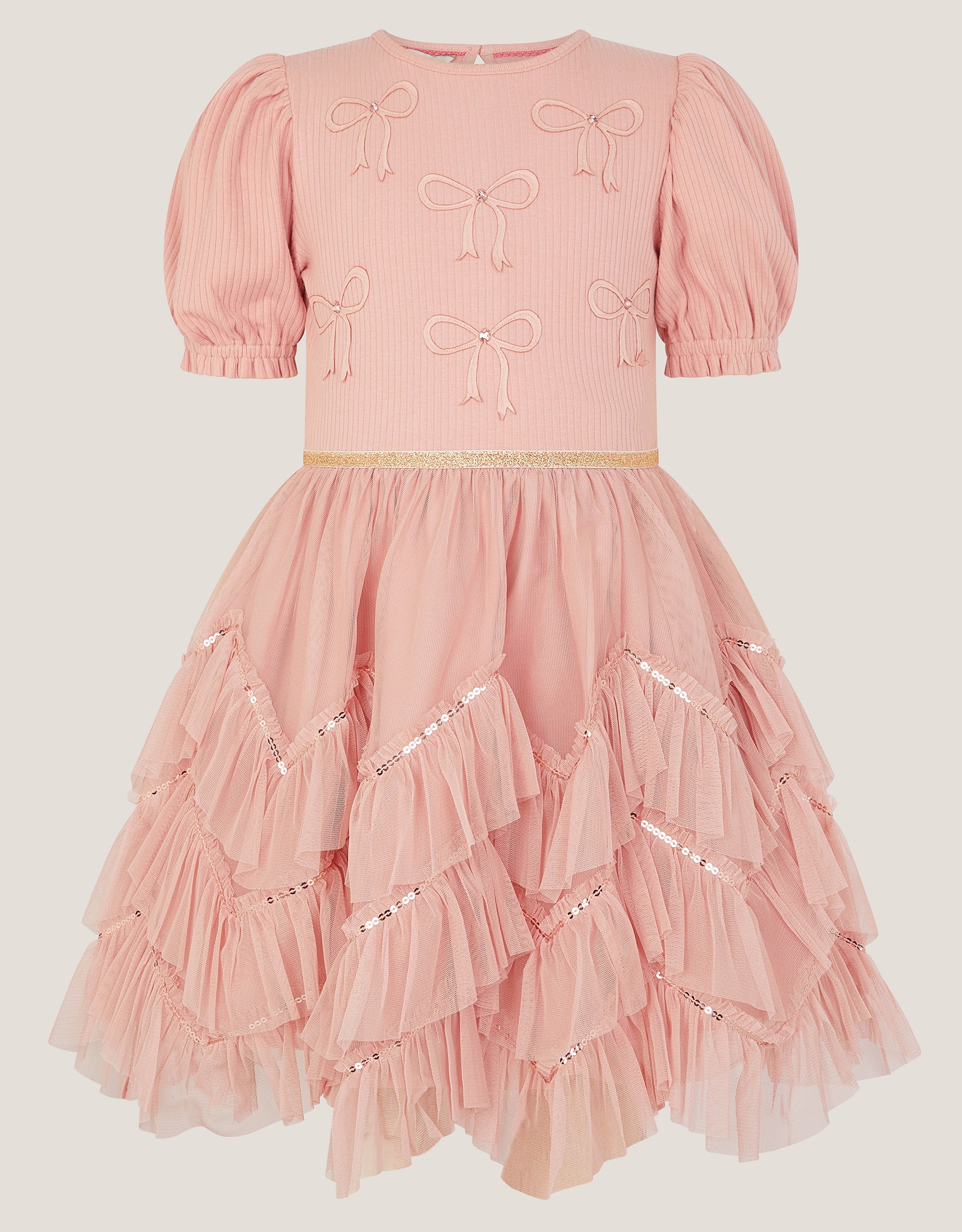 HALJINA - PINK RIBBED BOW DRESS 2 1