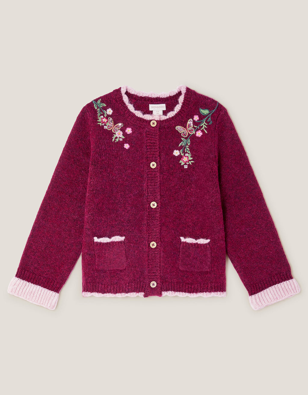 KARDIGAN - BERRY FLORAL EMB CARDIGAN