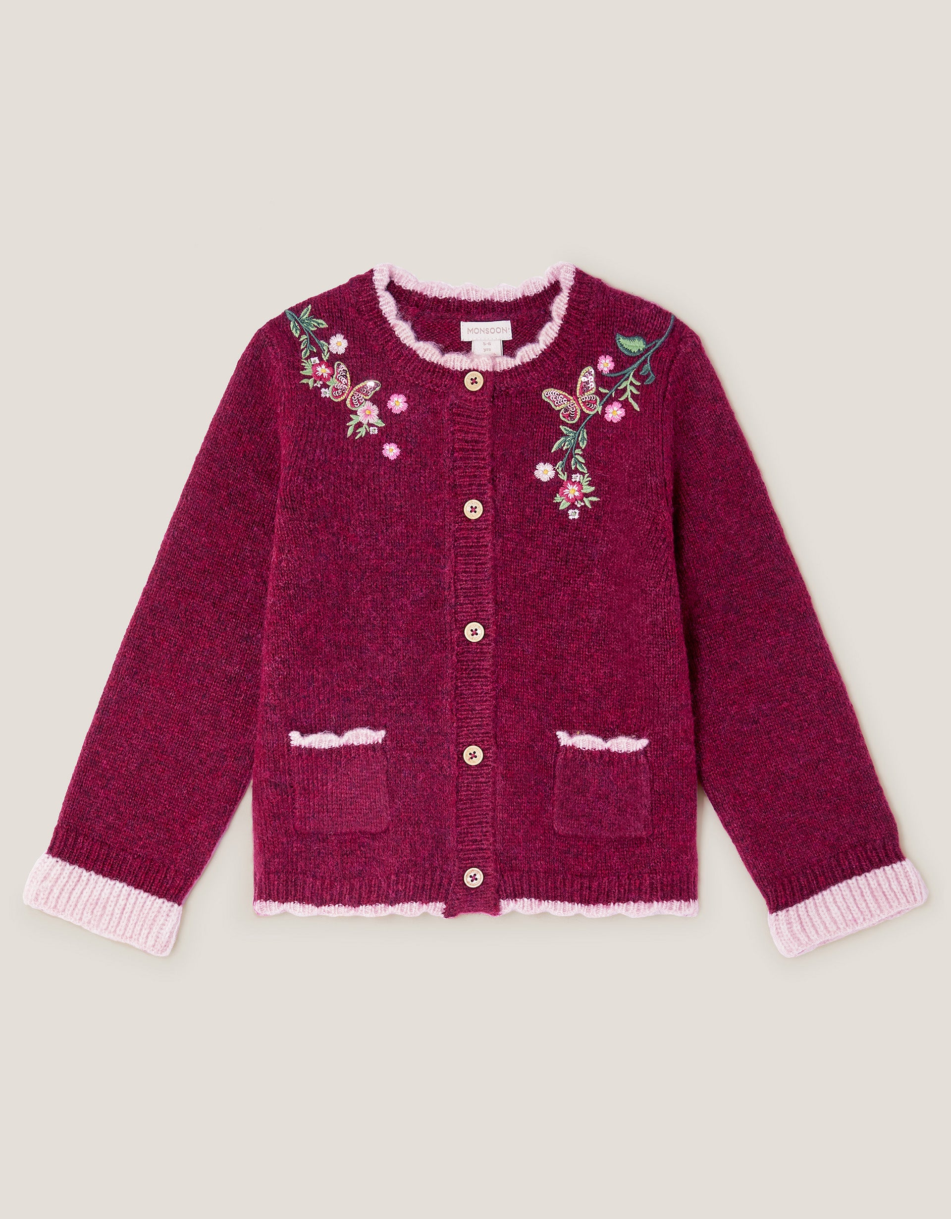 KARDIGAN - BERRY FLORAL EMB CARDIGAN
