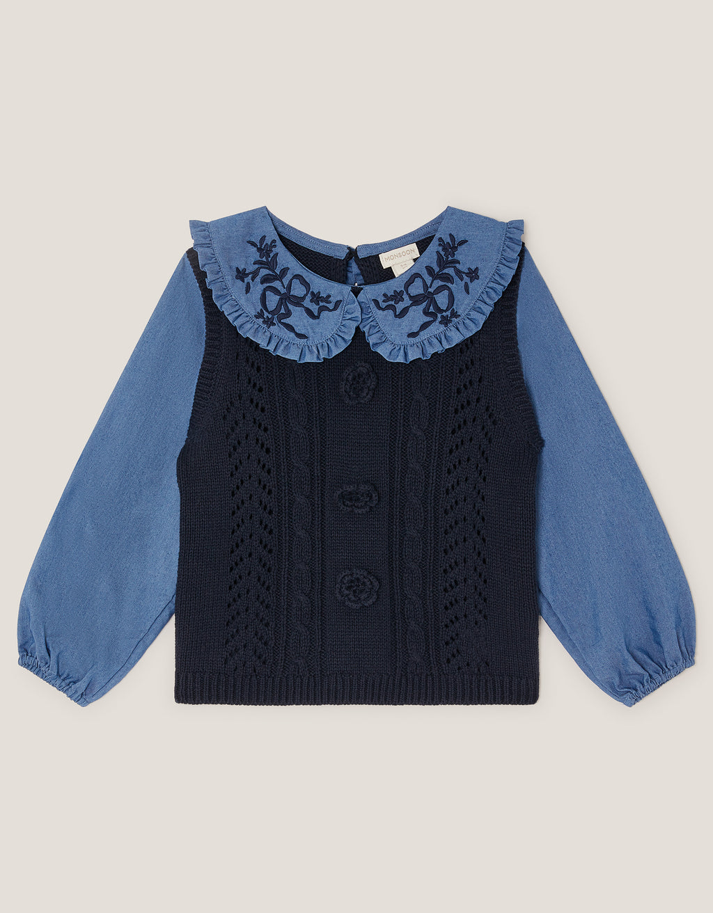 BLUZA - KNITTED TANK TOP CHAMBRAY