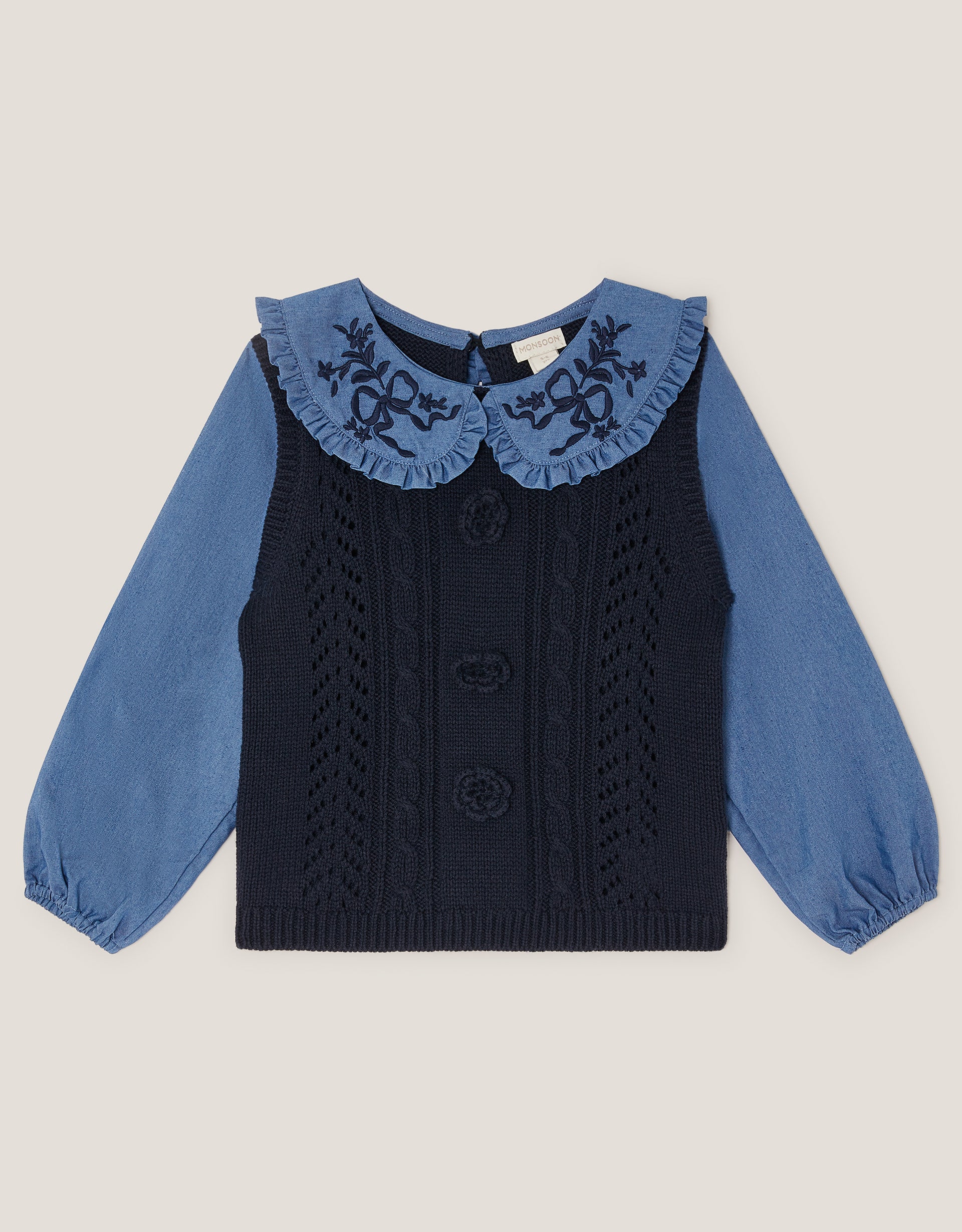 BLUZA - KNITTED TANK TOP CHAMBRAY