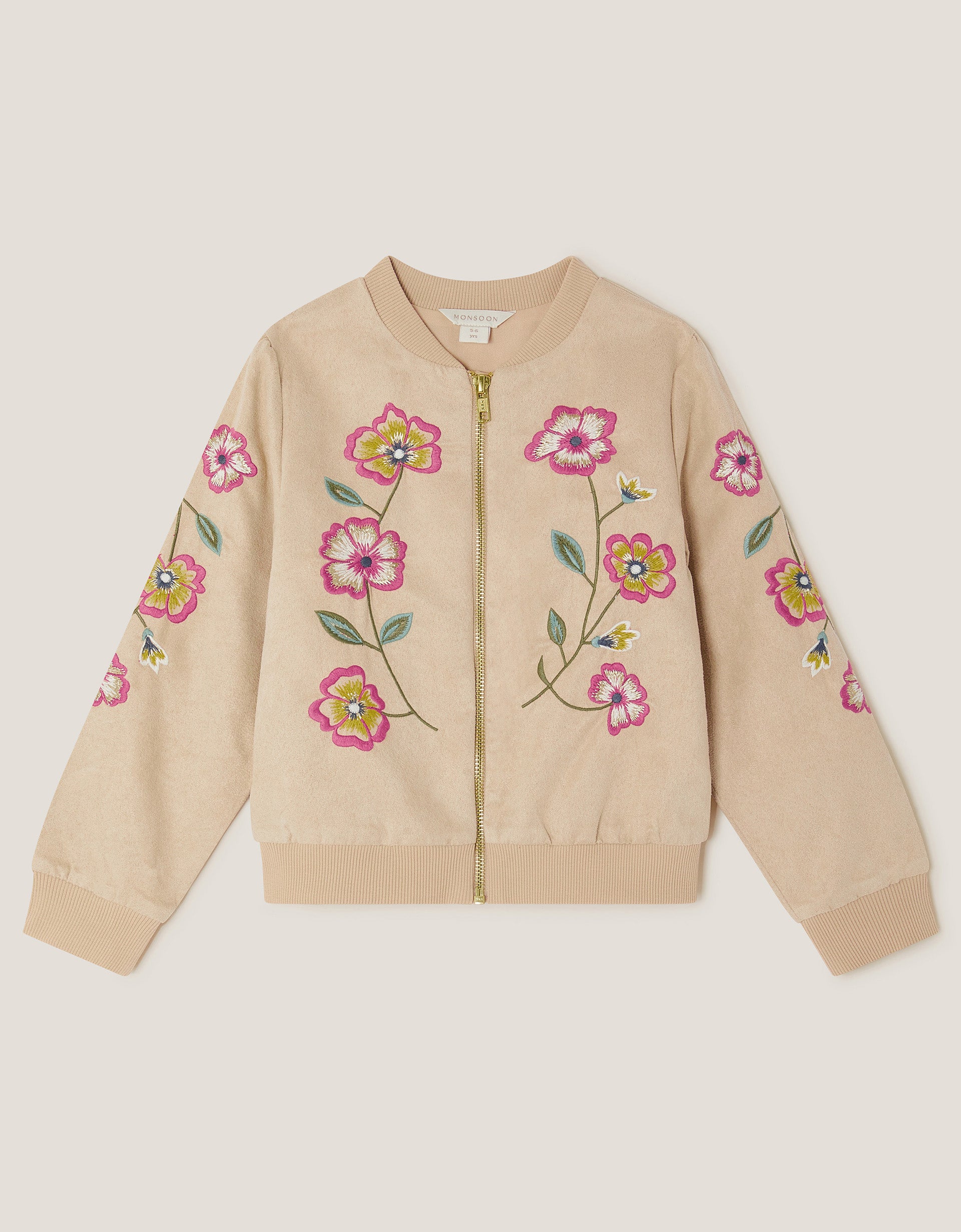 BOMBER JAKNA - SUEDE FLORAL BOMBER