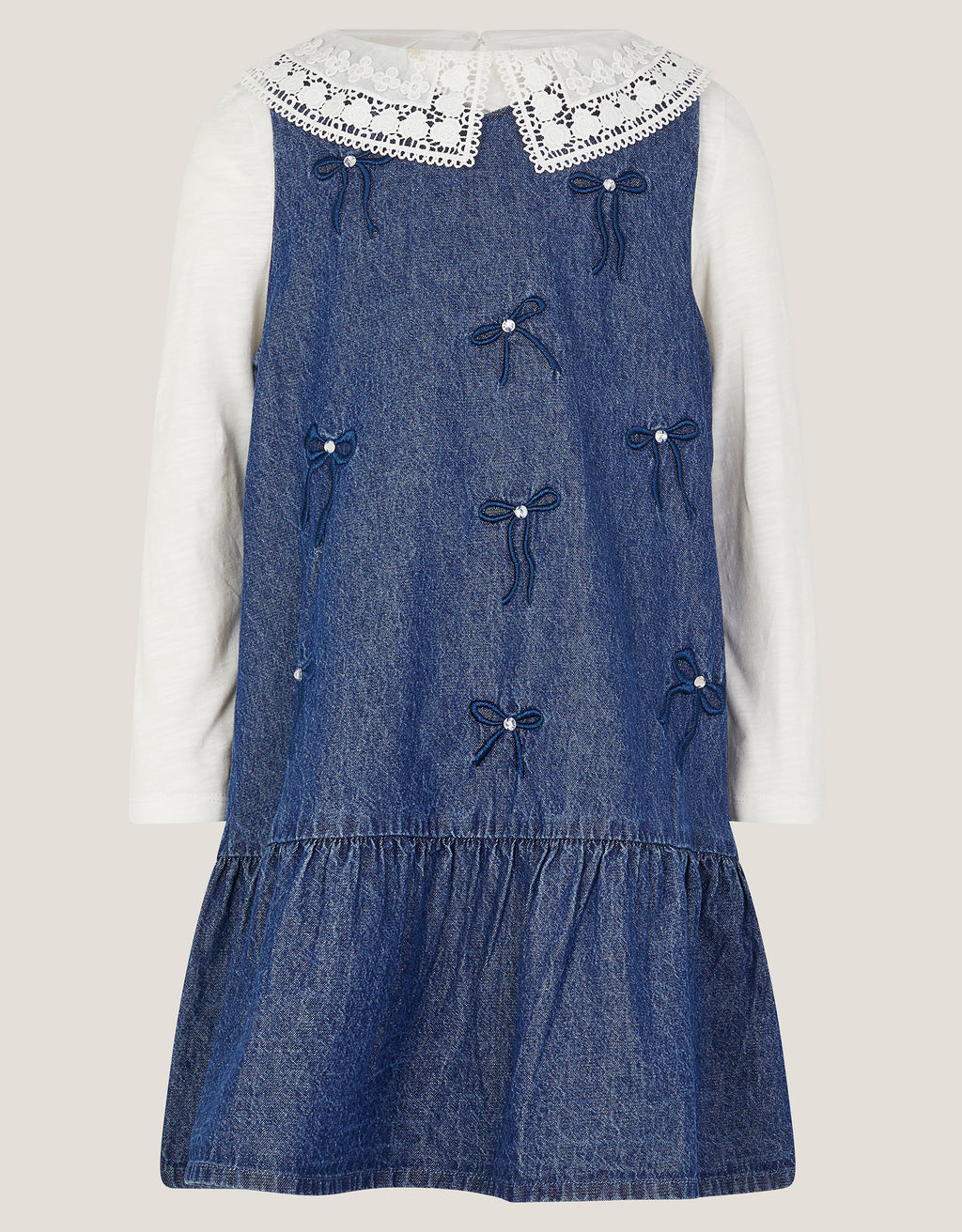 SET - CHAMBRAY BOW DRESS & TEE