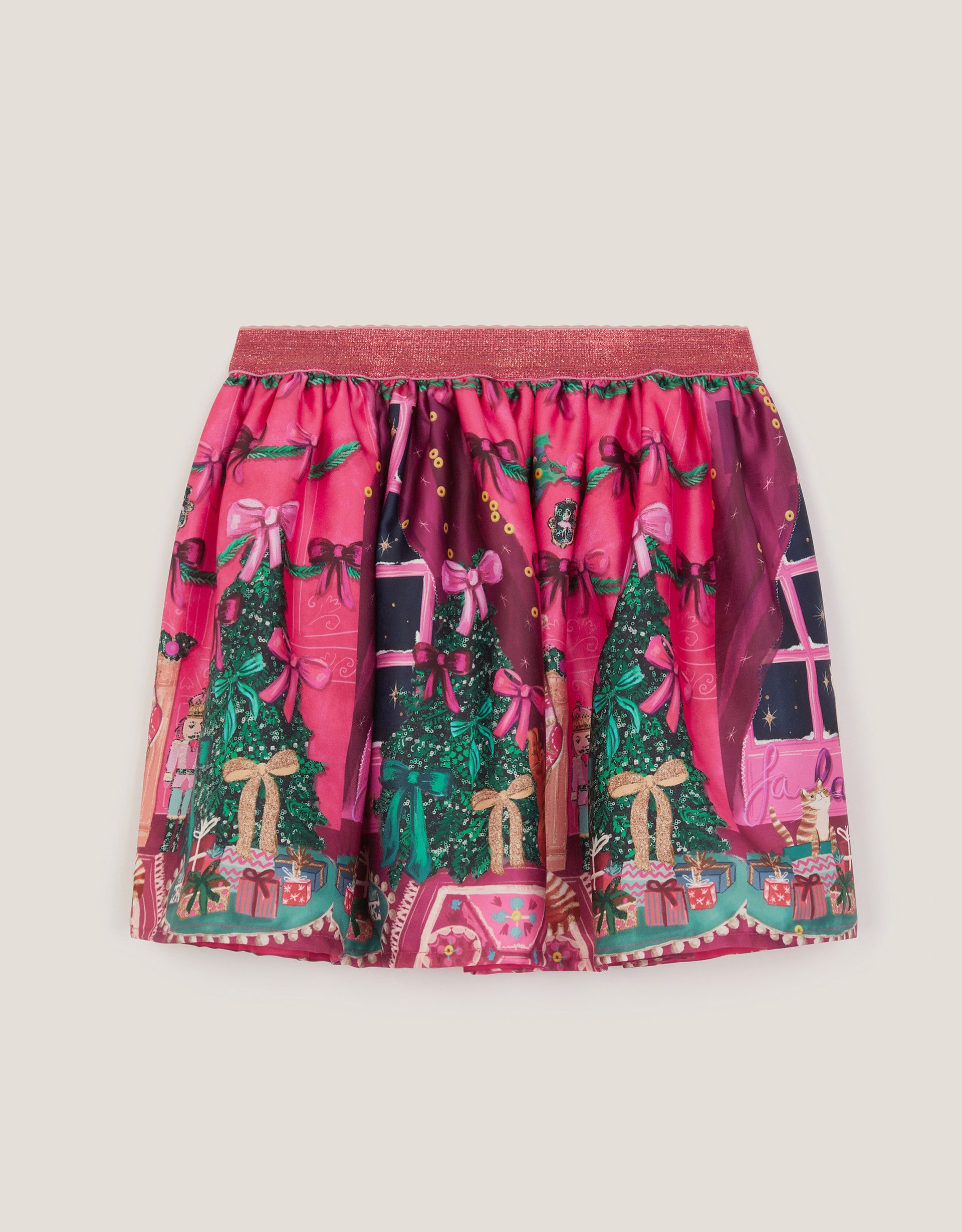 SUKNJA - XMAS SATIN SCENE SKIRT