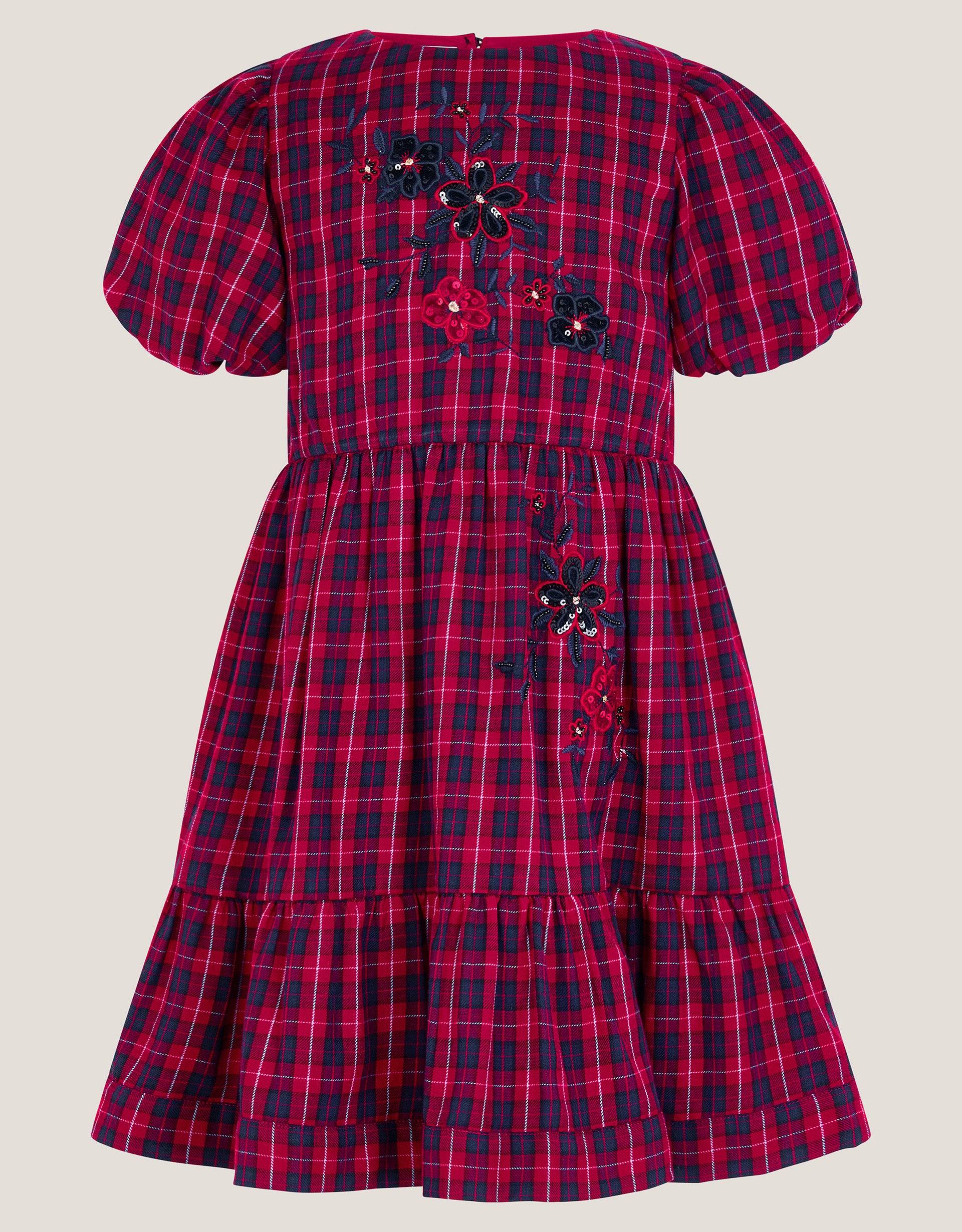 HALJINA - SEQUIN EMB TARTAN DRESS