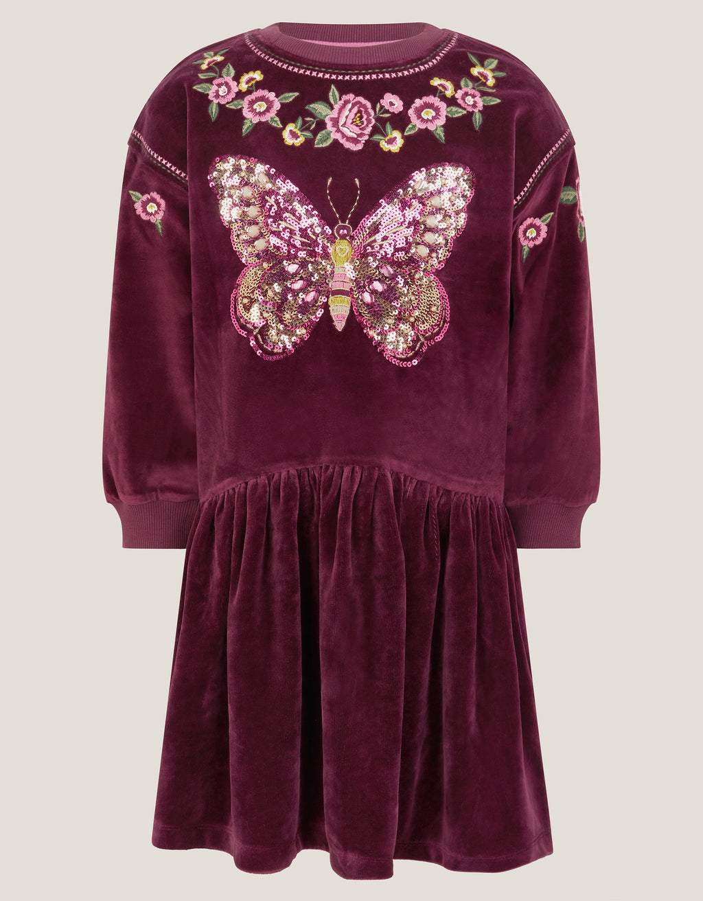 HALJINA - BTTFLY VELOR EMBELL DRESS
