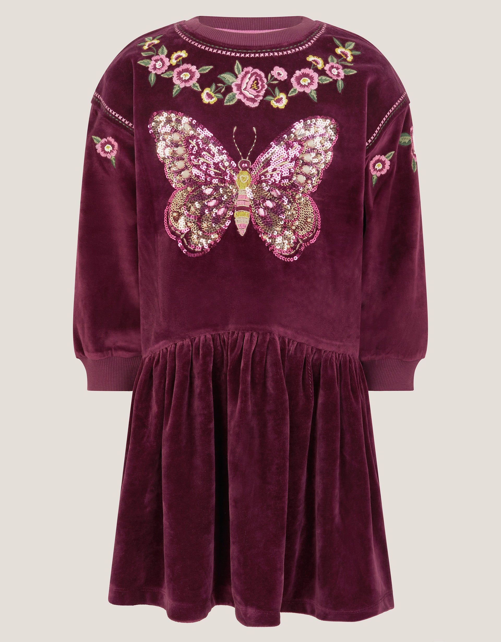 HALJINA - BTTFLY VELOR EMBELL DRESS