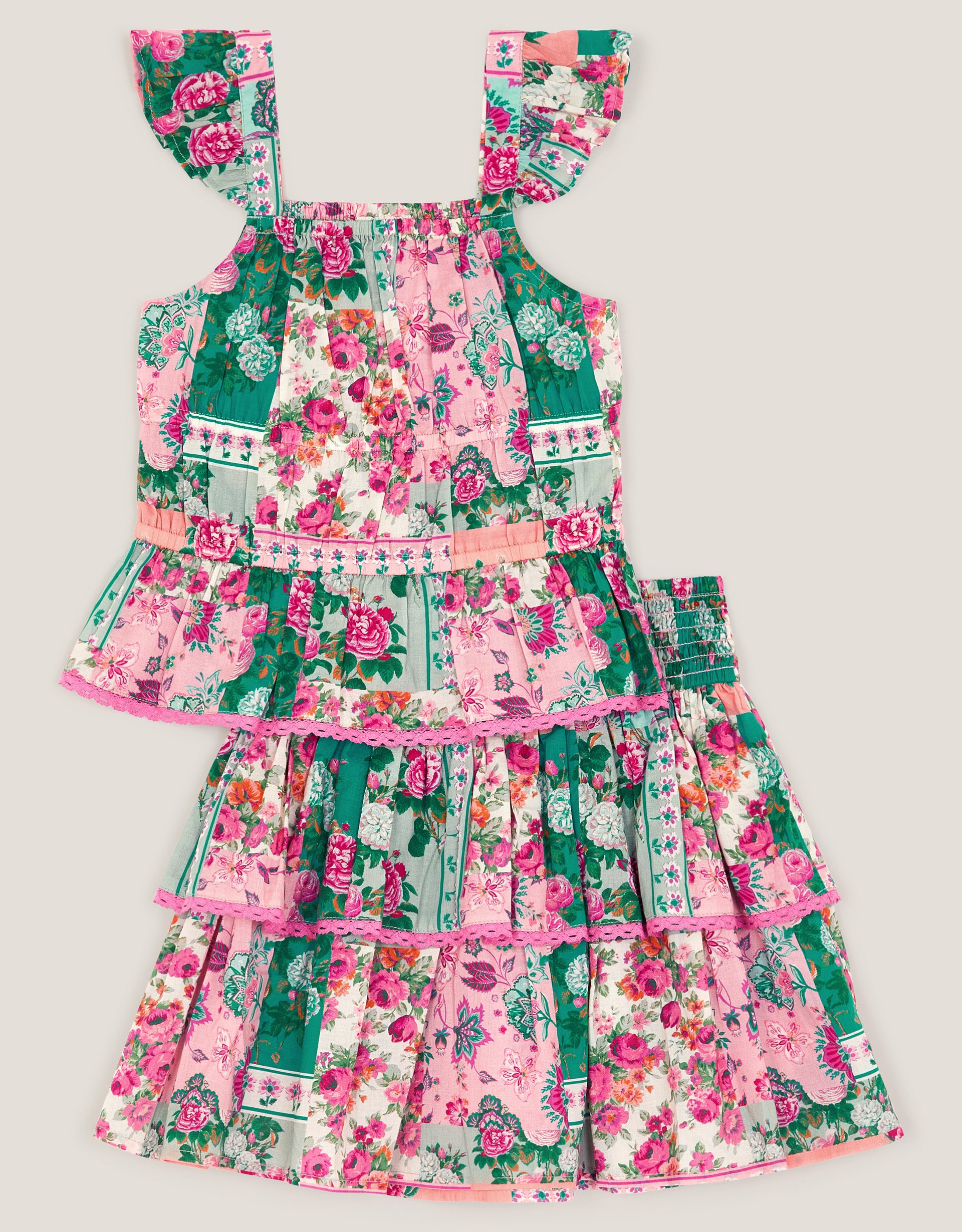 SET - PATCHWORK FLORAL SKRT SET