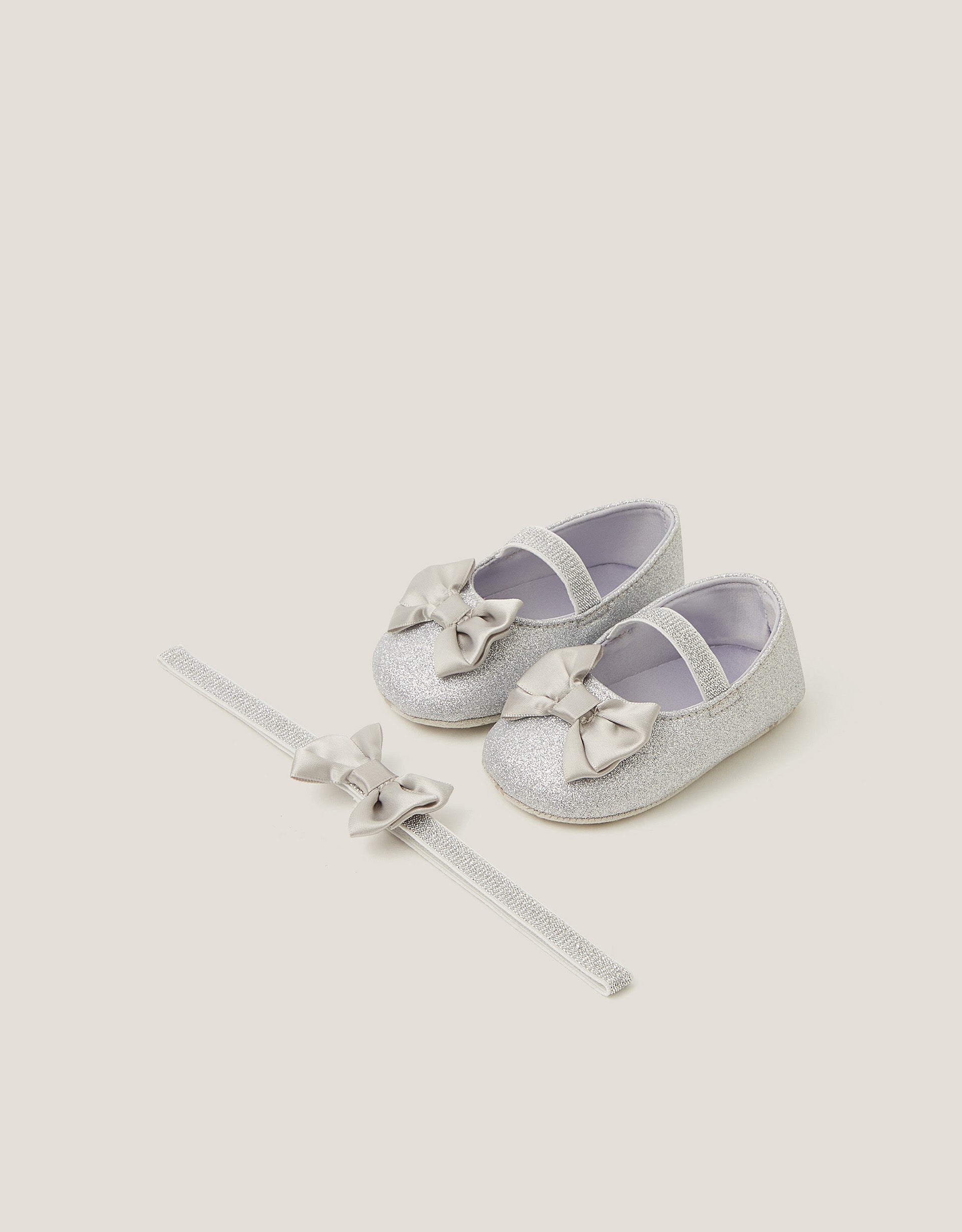 SET CIPELE I TRAKA ZA KOSU - BABY GLITTER BOW BOOTIE &