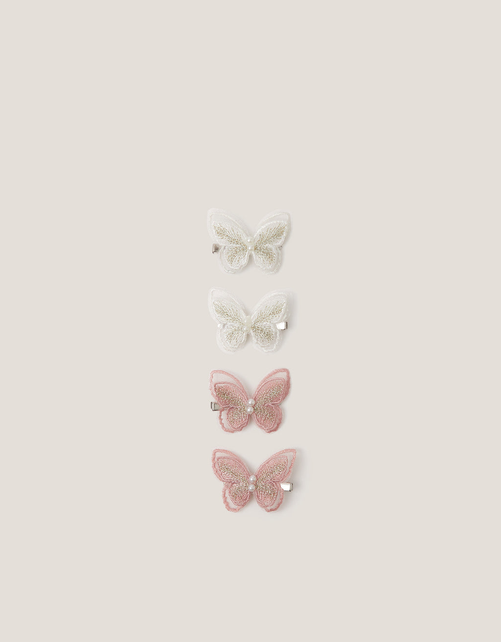 SET ŠNALA - 4PK EMB BUTTERFLY CLIPS