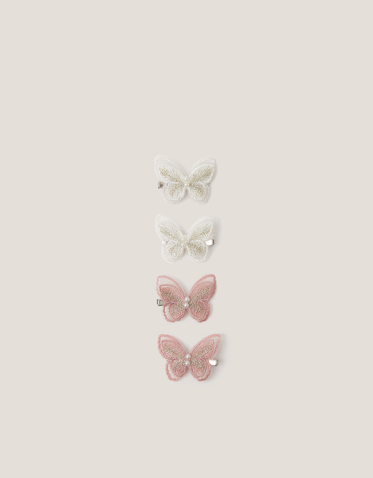 SET ŠNALA - 4PK EMB BUTTERFLY CLIPS