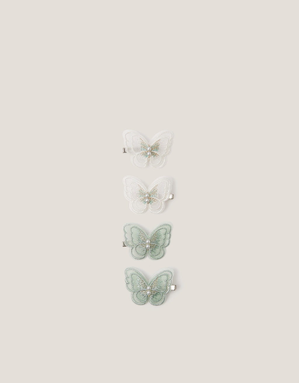 SET ŠNALA - 4PK EMB BUTTERFLY CLIPS