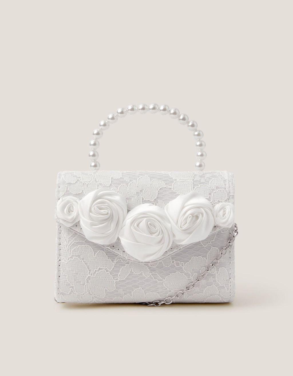 TORBA - ROSETTE PEARL HANDLE BAG