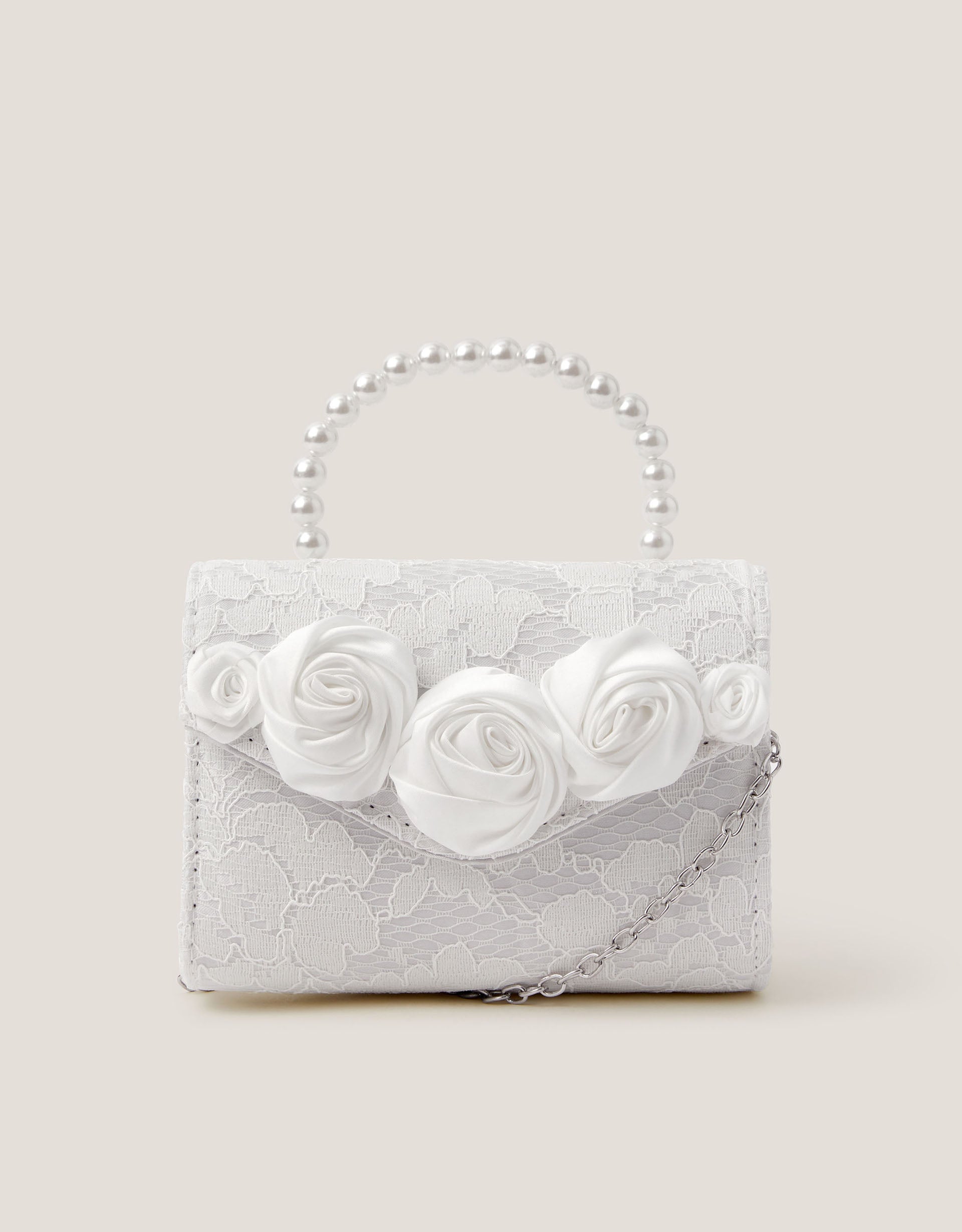 TORBA - ROSETTE PEARL HANDLE BAG