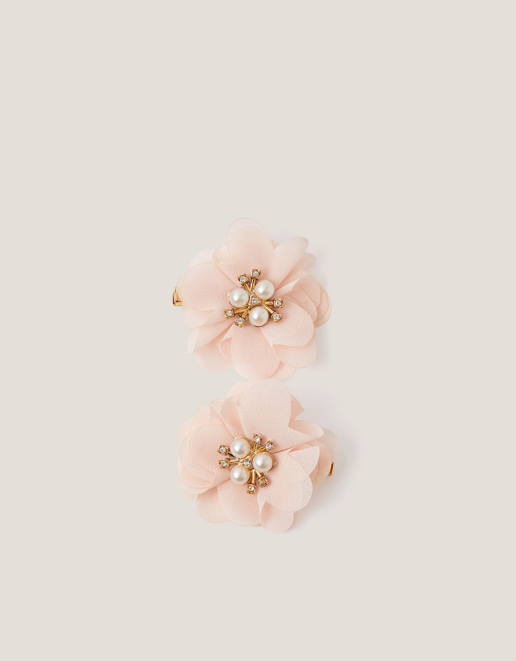 SET ŠNALA ZA KOSU - 2PK POM FLOWER CLIPS