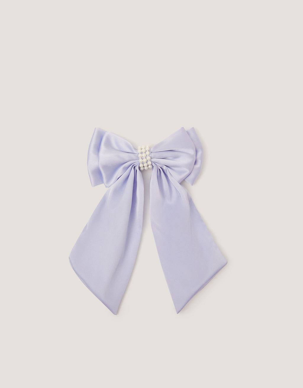 MAŠNA ZA KOSU - PEARL SATIN LONG BOW CLIP