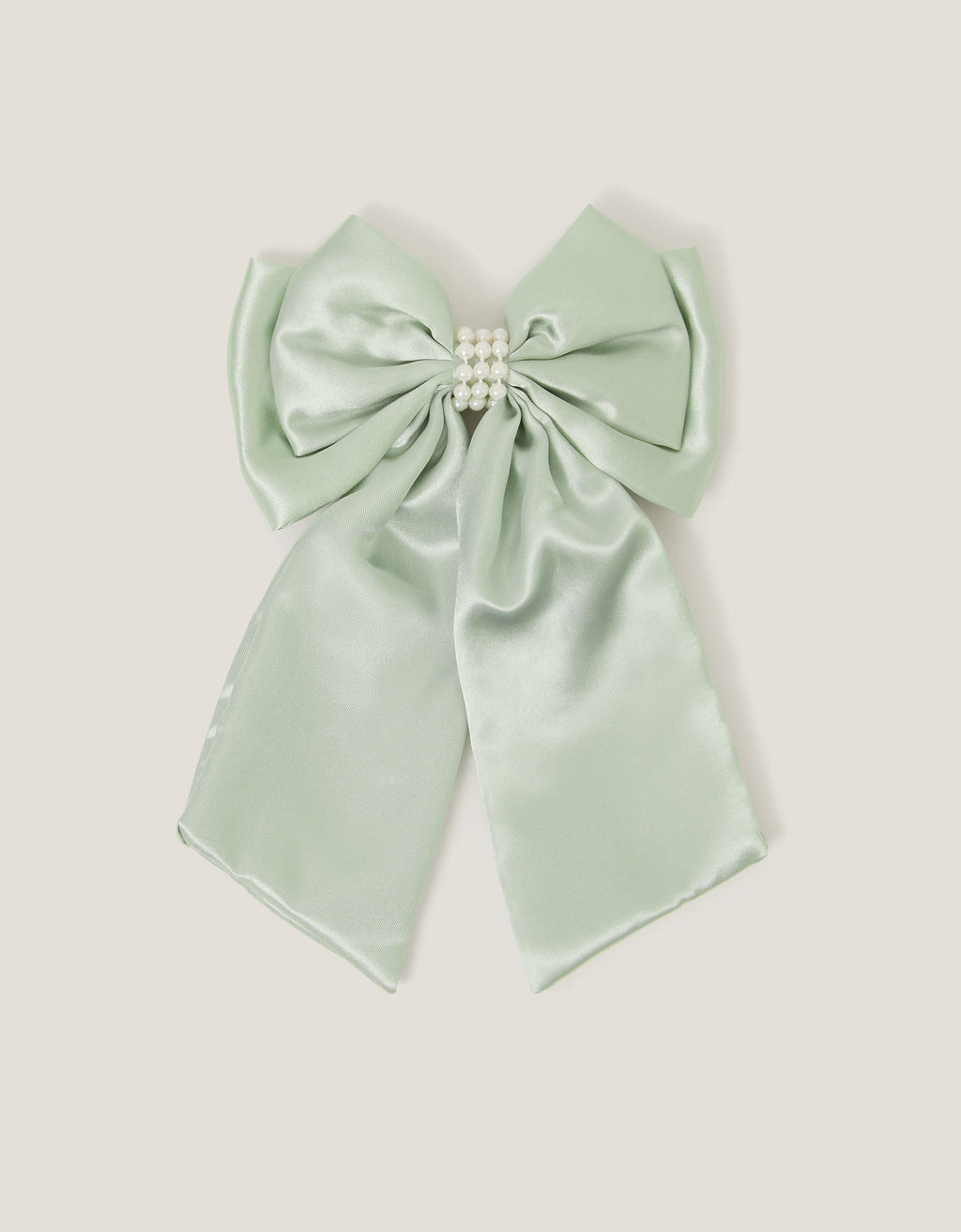 MAŠNA ZA KOSU - PEARL SATIN LONG BOW CLIP