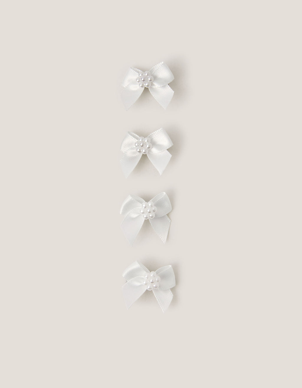 SET ŠNALA ZA KOSU - 4PK MINI PEARL BOW CLIPS