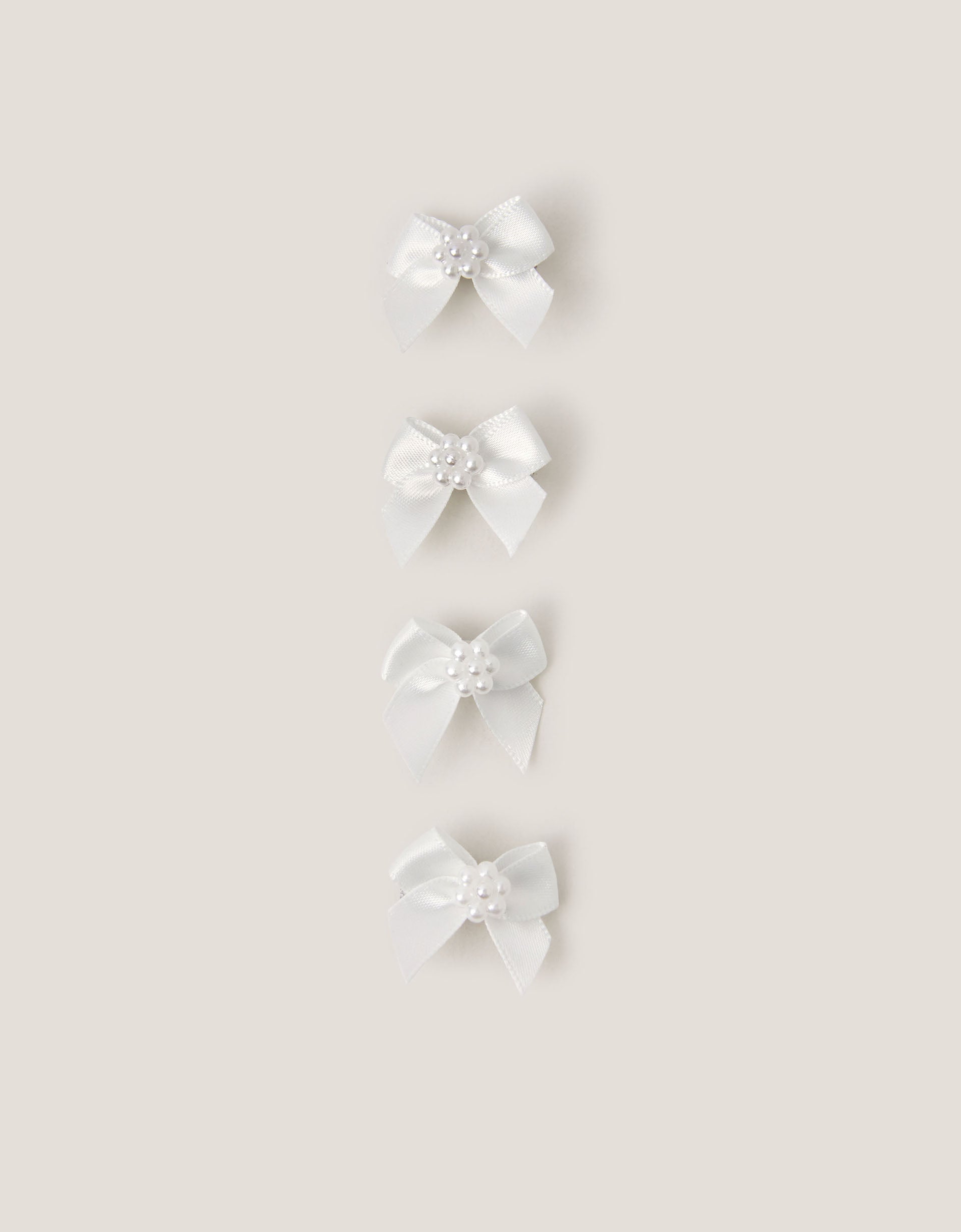 SET ŠNALA ZA KOSU - 4PK MINI PEARL BOW CLIPS