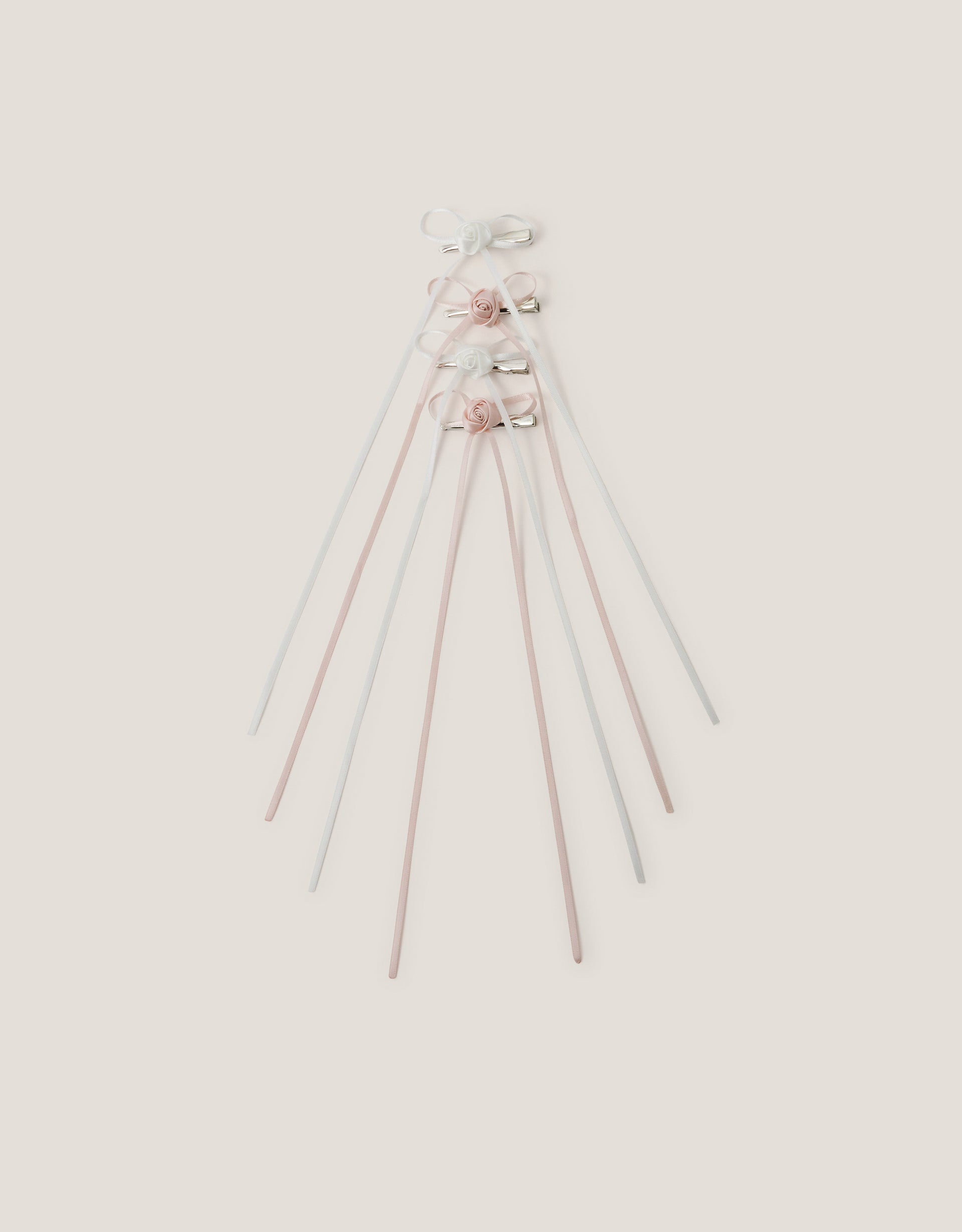 SET ŠNALA ZA KOSU - 4PK SKINNY BOW ROSE CLIPS