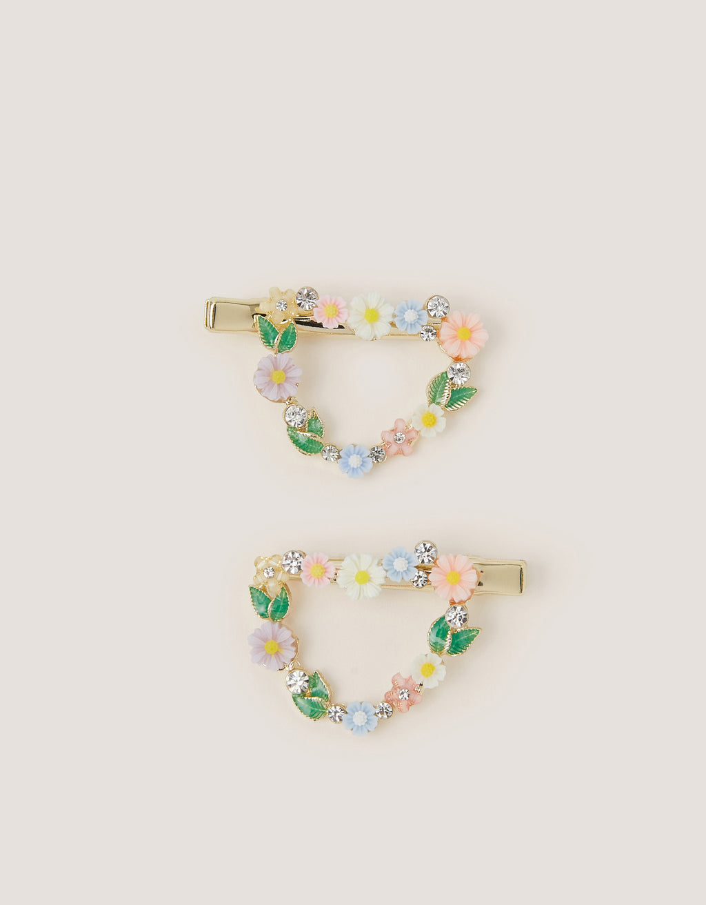 SET ŠNALA ZA KOSU - 2PK FLORAL HEART CLIPS